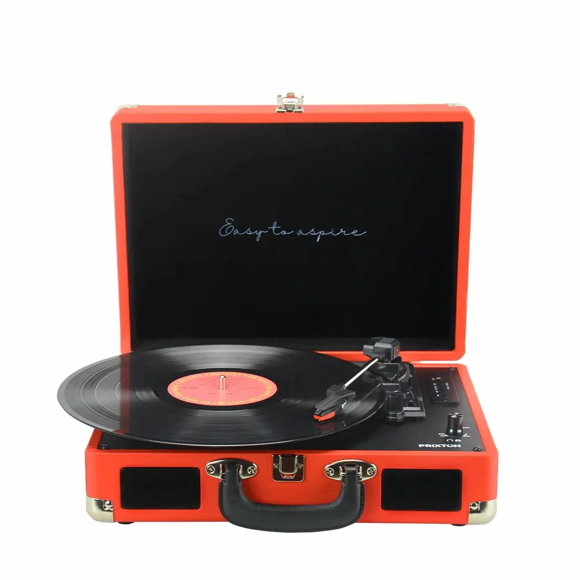 PRIXTON Giradischi in Vinile Vintage VC400 Lettore Bluetooth USB 2 Altoparlanti Rosso