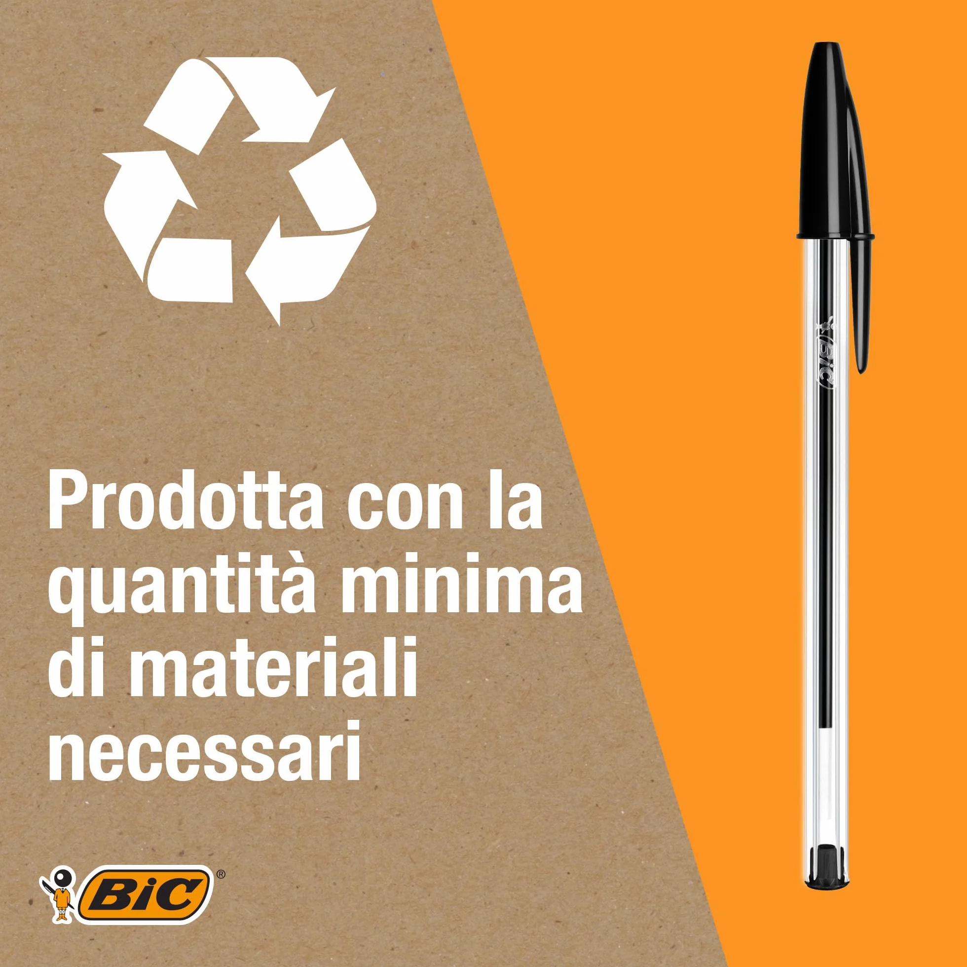 BIC Cristal Original Penne Nere a Sfera Punta Media 1 mm Confezione 50 Penne