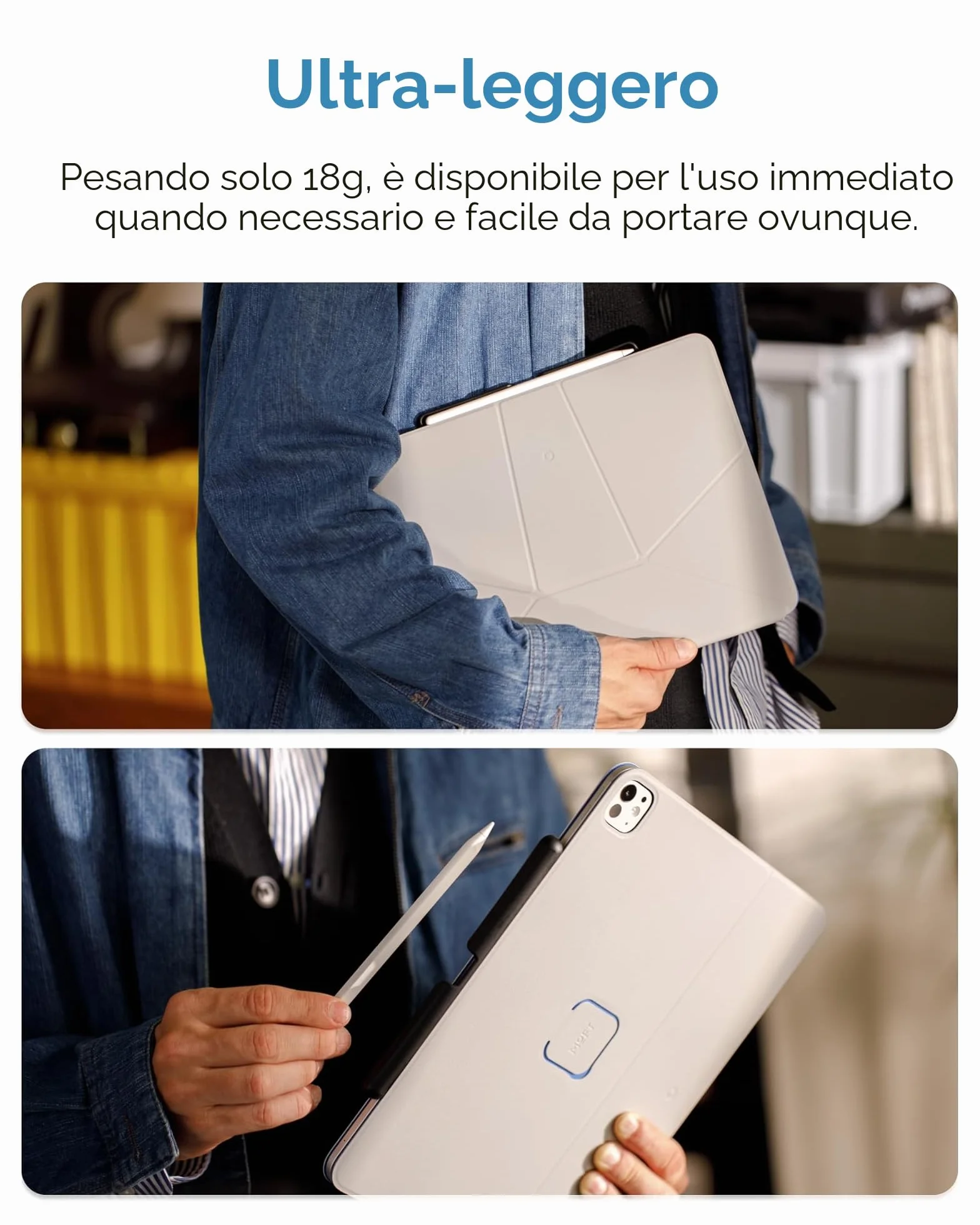 MOFT Porta-Penna custodia USB-C compatibile Apple Pencil Pro 2ª generazione Apple Smart Folio Magic Keyboard
