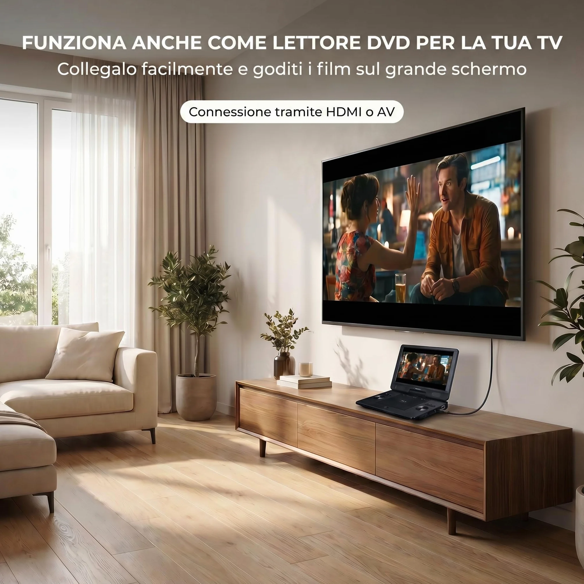Lenco BRP-1150 Lettore DVD portatile Blu-Ray Schermo TFT 11,5" 1024x600 Pixel Batteria integrata Nero