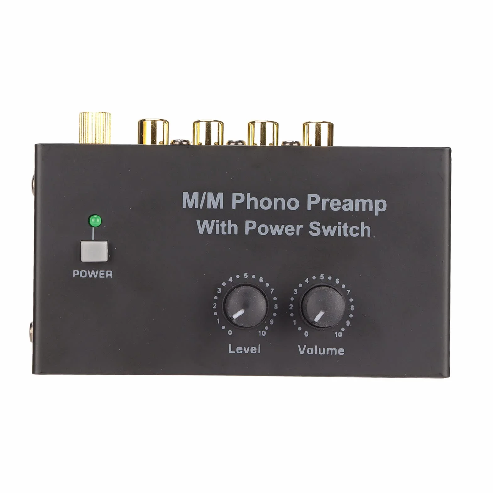 Preamplificatore Fono per Giradischi, Mini Preamplificatore Stereo Audio con Ingresso e Uscita, Basso Rumore, Adattatore 12V CC