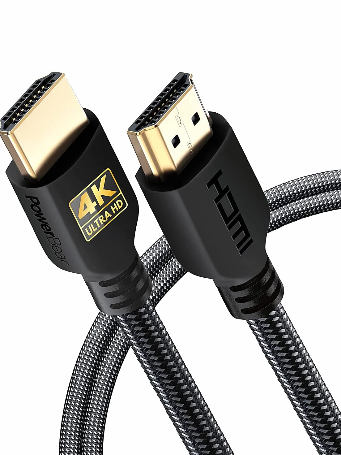 PowerBear Cavo HDMI 4K 2 m Alta velocità nylon intrecciato connettori dorati 60 Hz Ultra HD ARC CL3
