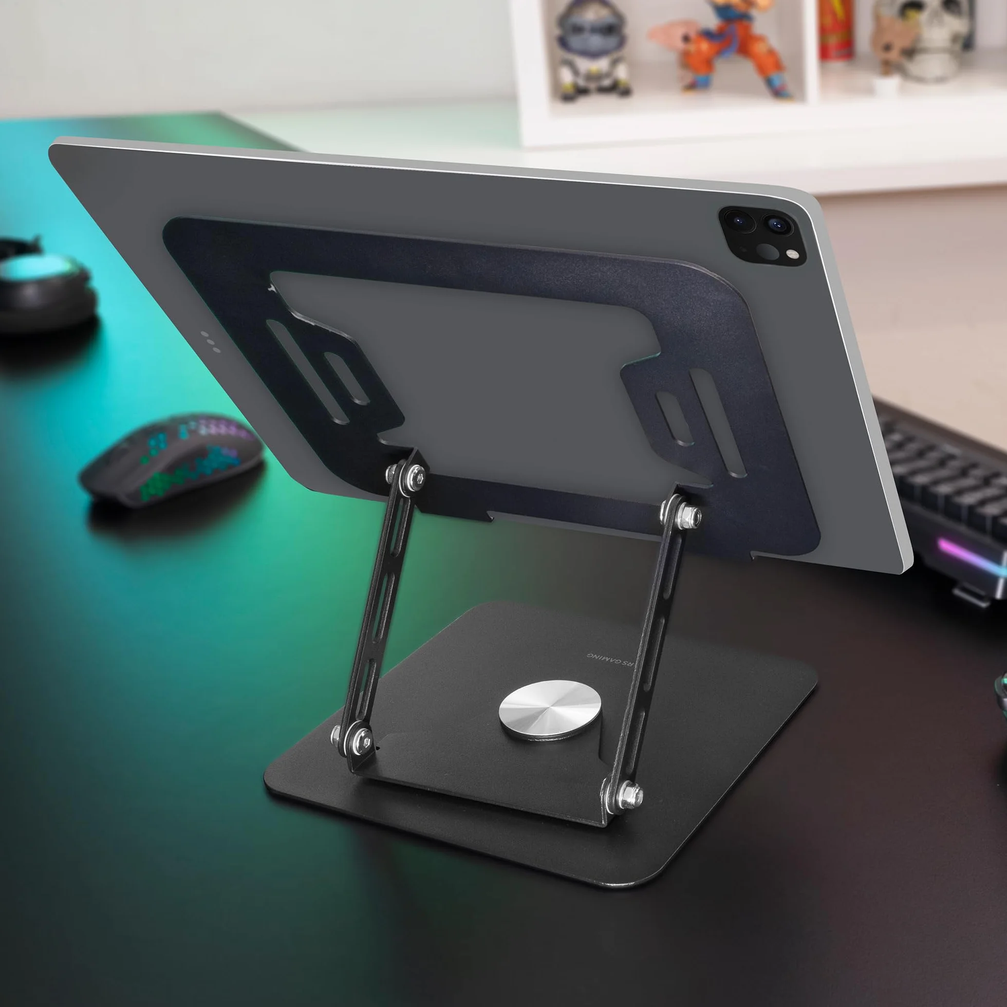 MARSGAMING MA-RSN Supporto per Laptop e Tablet 17" Regolazione Altezza Inclinazione Rotazione 360º Stand Acciaio Nero
