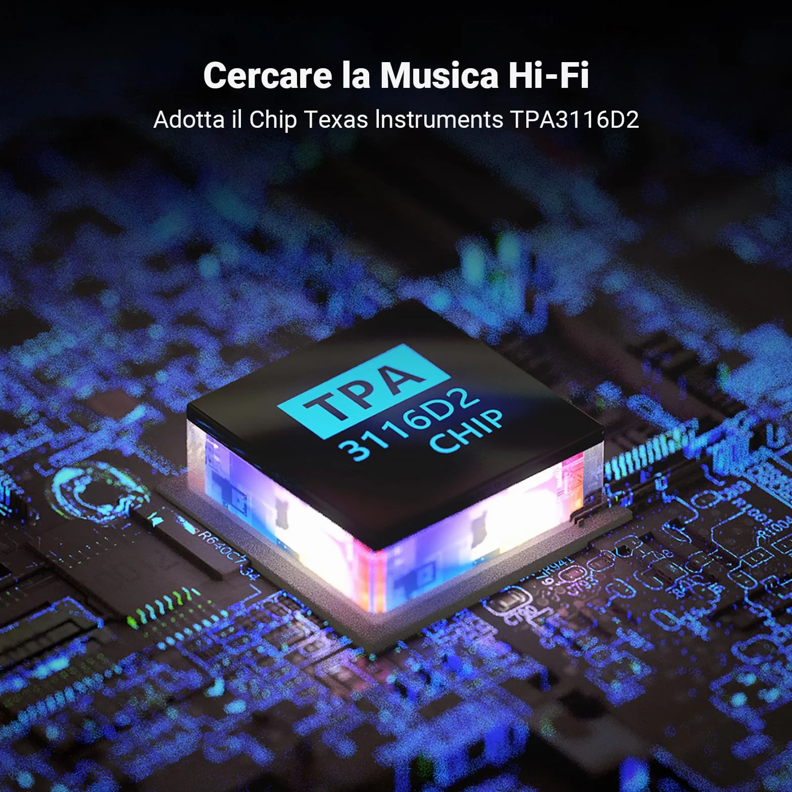Fosi Audio V1.0G Amplificatore Audio 50Wx2 2.0 Canali Class D TPA3116D2 Mini HiFi Stereo Integrato