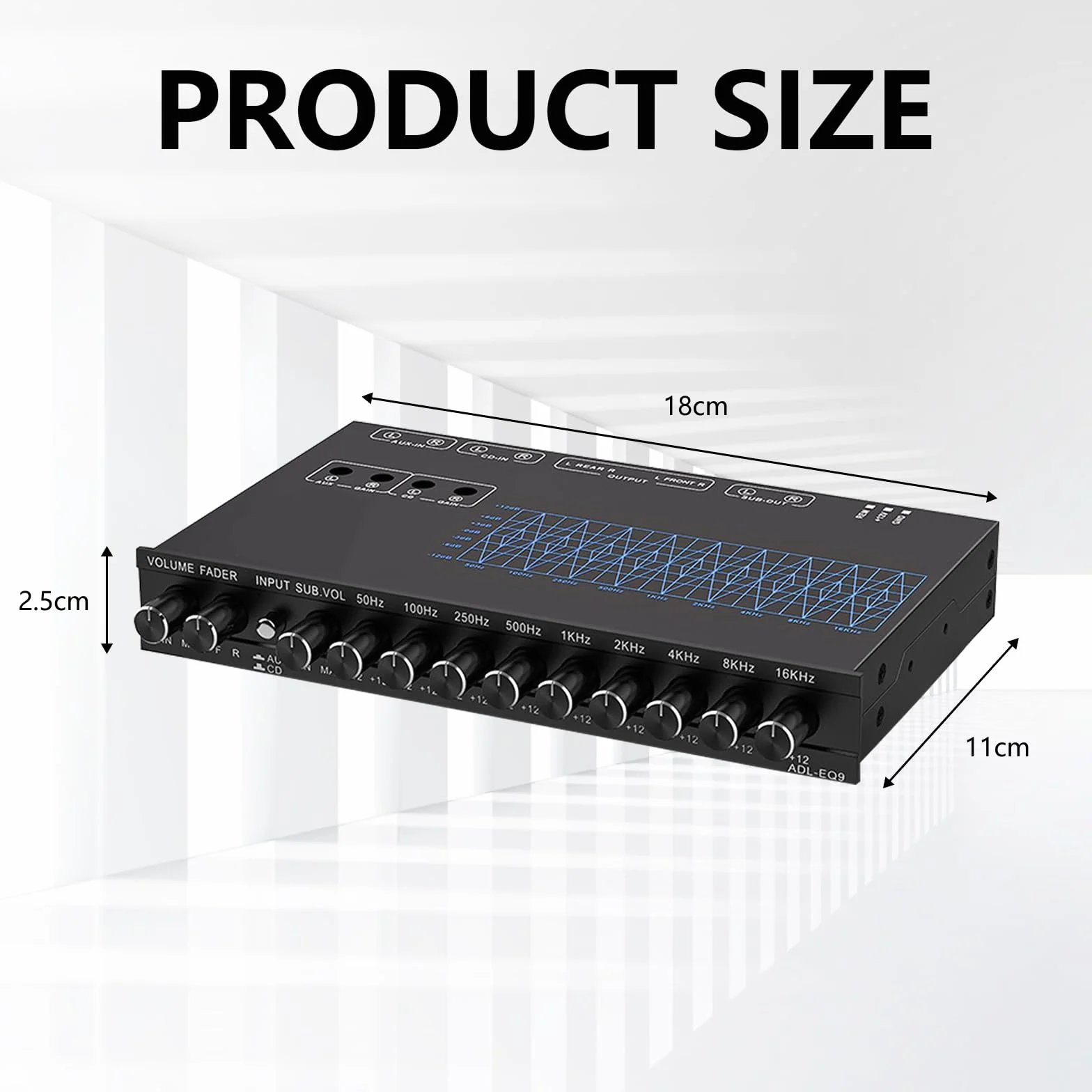 Aisny ADL-EQ9 Equalizzatore Audio HiFi 9 Bande Preamplificatore Stereo Professionale