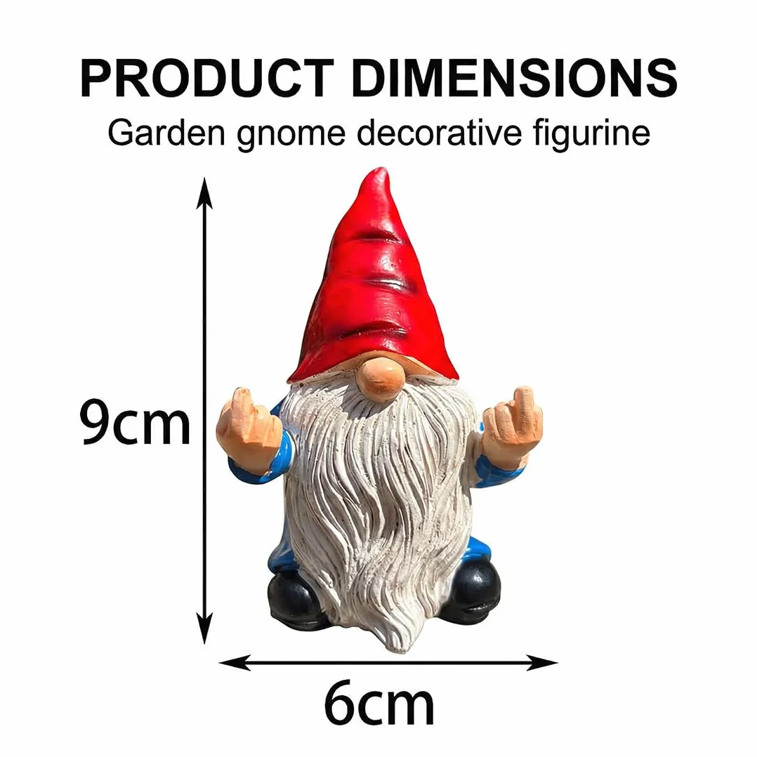Nano da Giardino Divertente per Esterni, Regali Originali, Nano da Giardino con Dito Medio, Nani da Giardino
