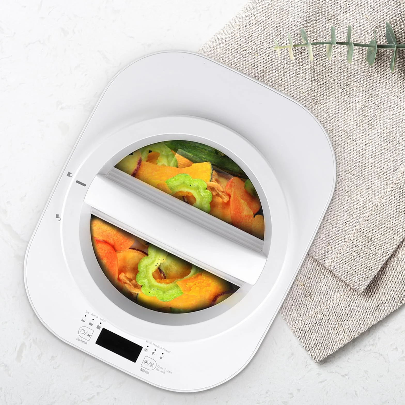 Coperchio per compostiera elettrica CORESLUX, coperchio per compostiera intelligente, 1 pezzo, bianco