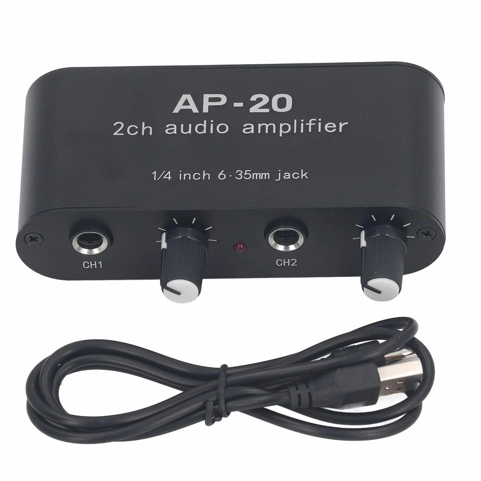 Preamplificatore 2 Canali 0-20 DB 1/4 Pollici 6,5 Mm CC 5-12 V per Microfoni