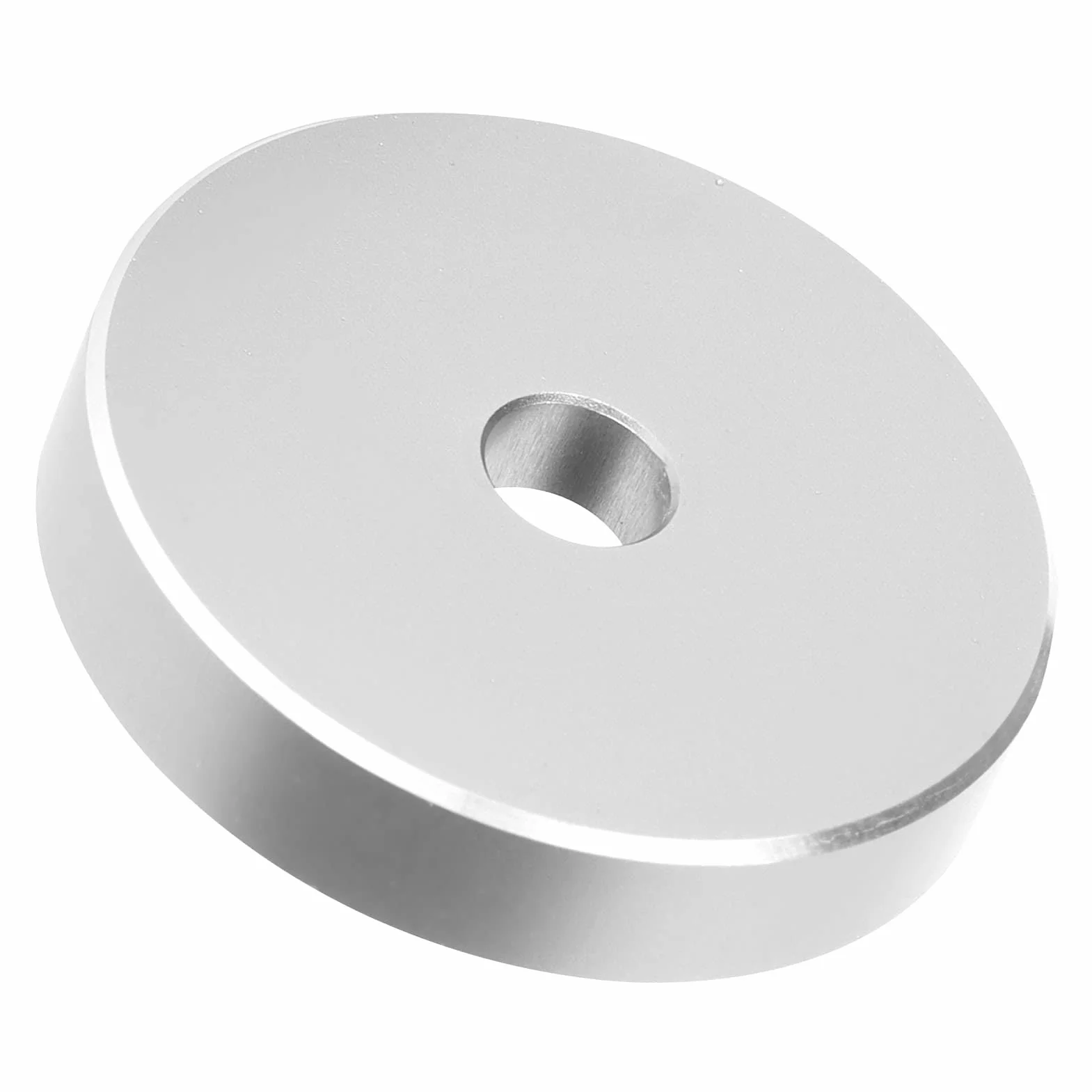 Adattatore per 45 Giri/min, Morsetto per Dischi con Foro Grande 38mm x 8mm Alluminio per Giradischi 7 Pollici (Silver)