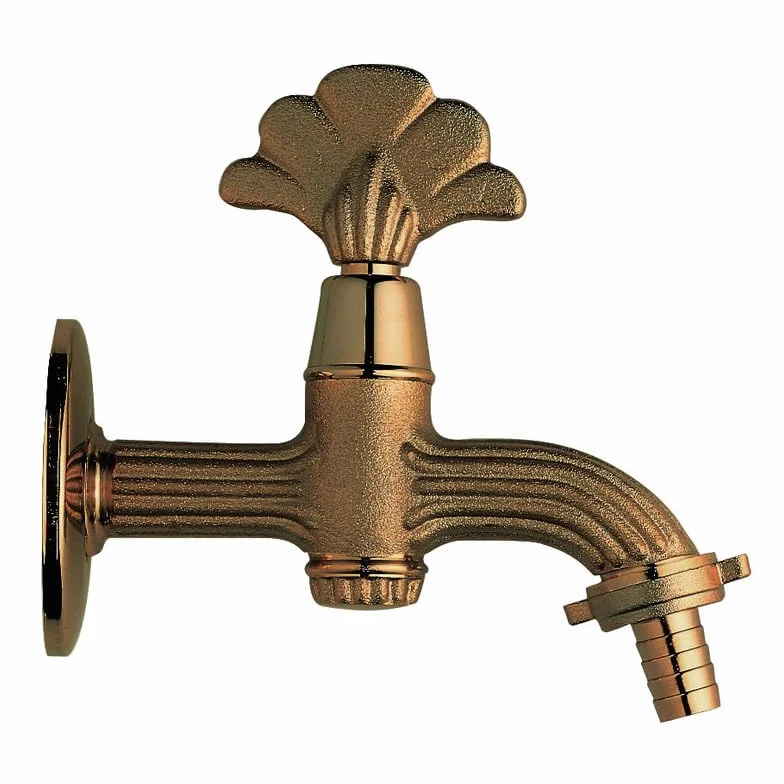 Rubinetto artistico per fontanelle con portagomma. Finitura bronzo spazzolato - Idral
