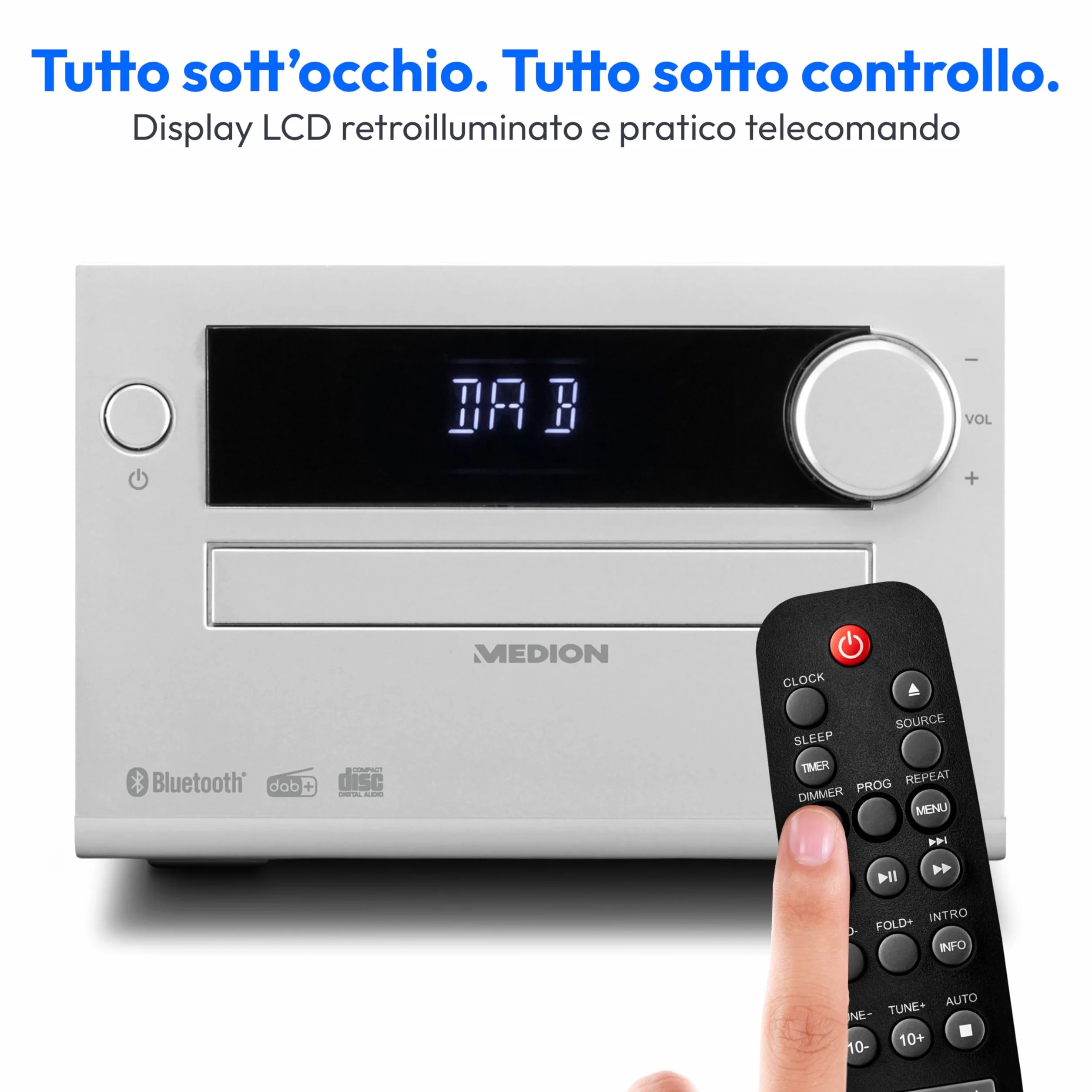 MEDION E64482 Sistema audio micro impianto compatto DAB+ CD Bluetooth FM PLL MP3 AUX USB