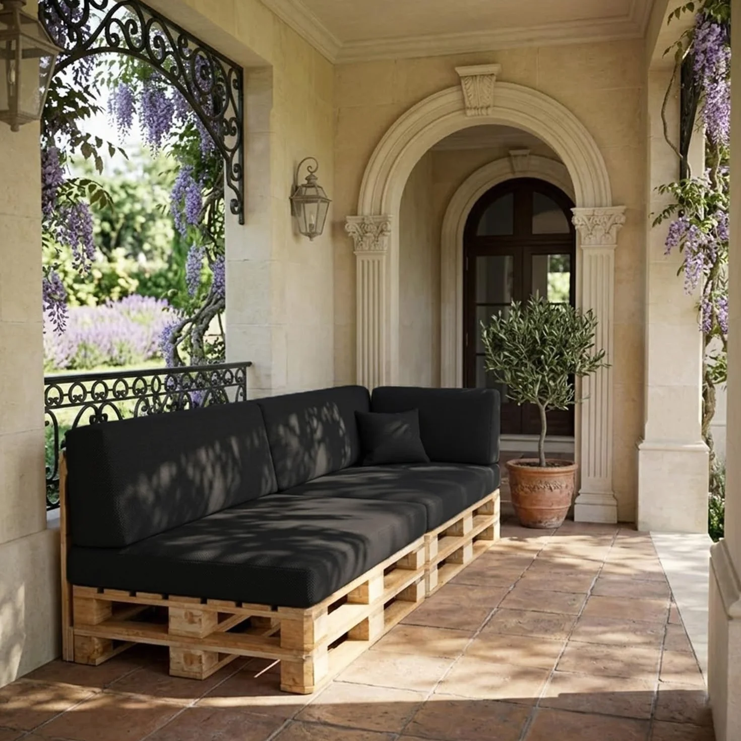 Fodere per Cuscini per Pallet 120×80 60×40 120×60 120×40 Copricuscini da Esterno Idrorepellente con Cerniera Cielo azzurro Seat 80x120cm