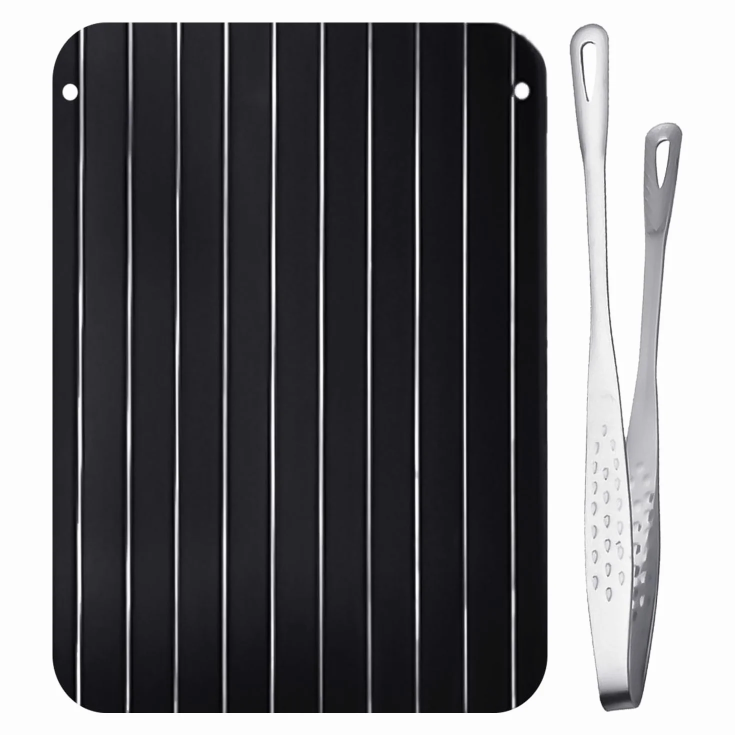 1 piastra scongelamento rapido per alimenti congelati, 1 pinza per barbecue, vassoio scongelatore, tagliere scongelatore, piastra per pesci, piatto per oggetti