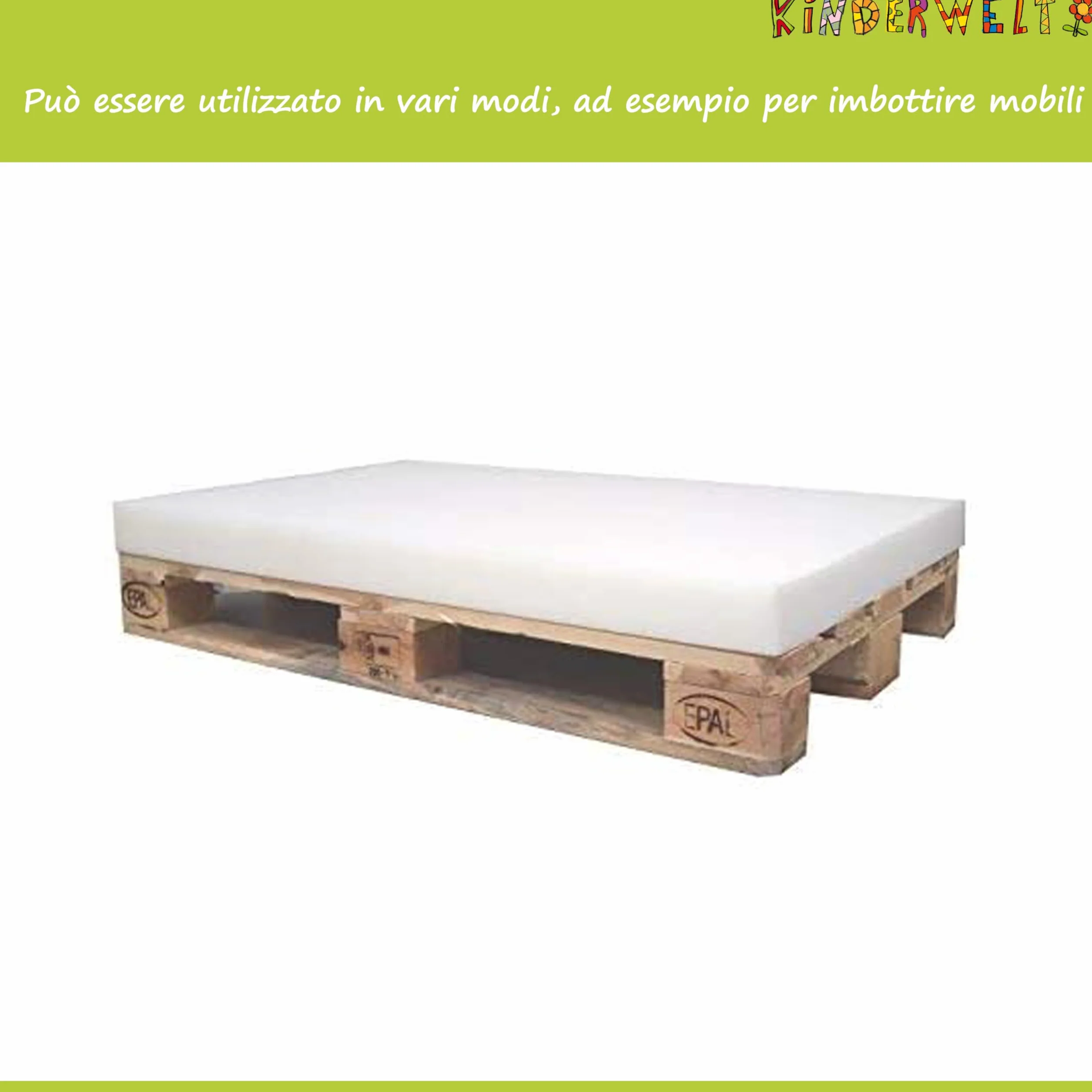KiNDERWELT 1 x Tappetino Schiuma per Euro-Palette 120 x 80 x 8 cm Senza Gamma