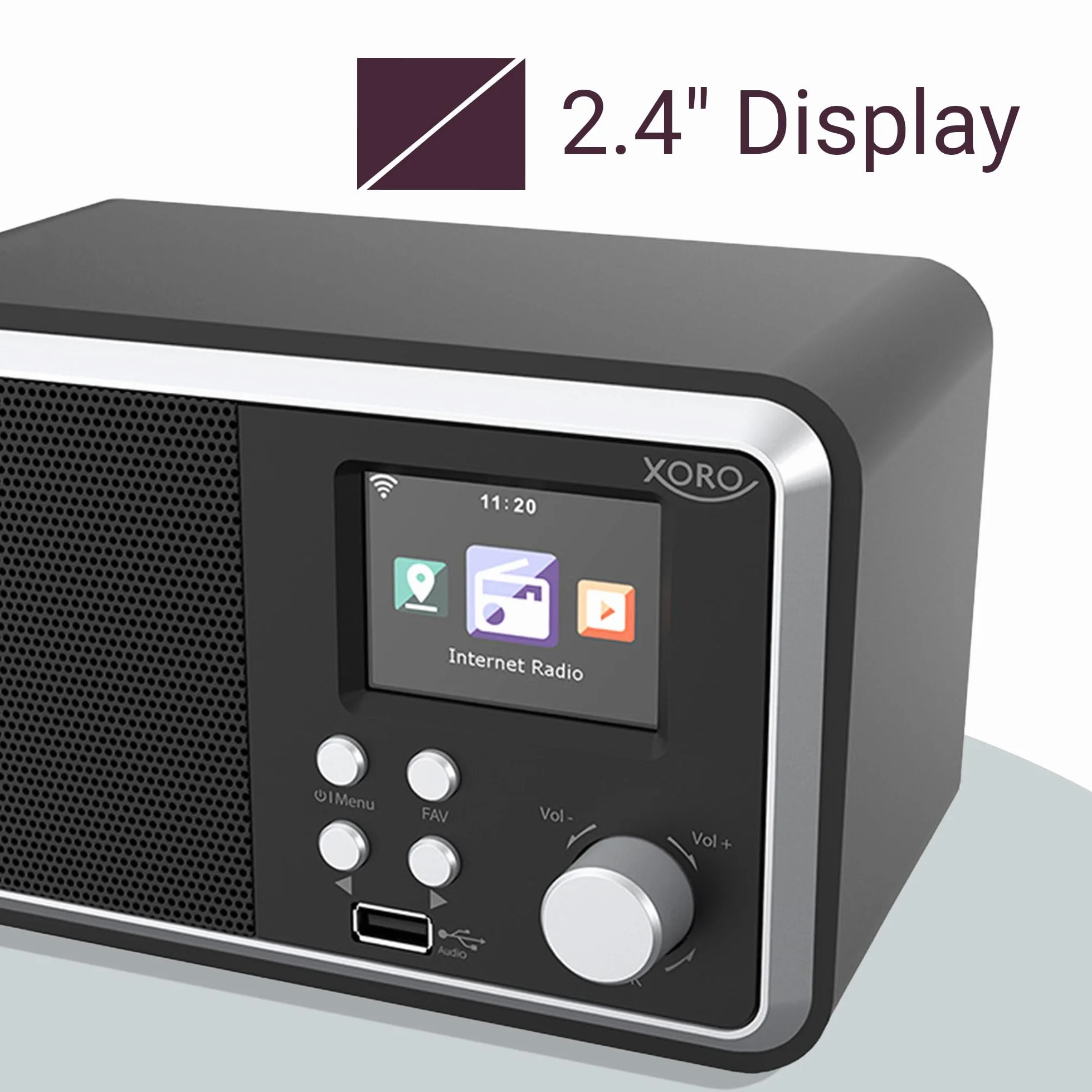 XORO DAB 300 IR Radio Internet Wi-Fi Digitale con Display 2,4", Bluetooth 5.2, FM/DAB+, Sveglia, Nero