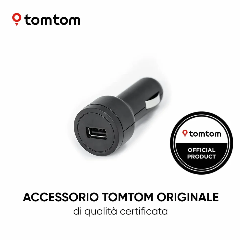 TomTom Caricatore Auto e Cavo USB per Navigatore 7" GO Discover