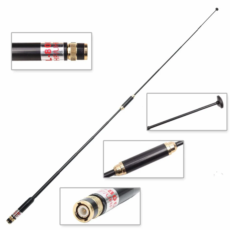 BNC Connettore Dual Band Antenna VHF/UHF 144/430MHz Telescopica Retractable 33,5" per Icom IC-V8 IC-V80 IC-V82 Kenwood TK300 TK310 TK320 Walkie Talkie Ham