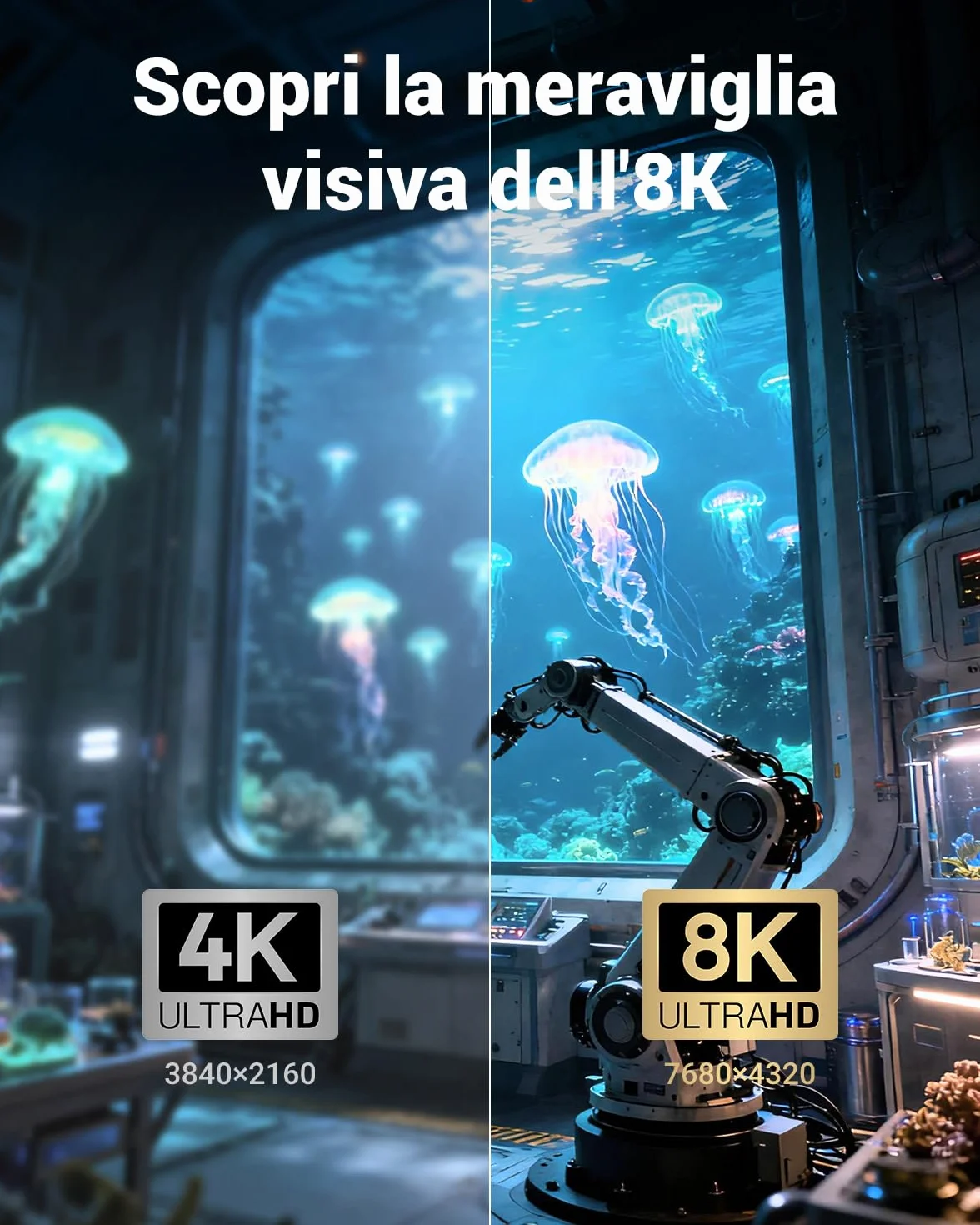 VCELINK Adattatore HDMI 2.1 Femmina-Femmina, Supporto 8K/4K 60Hz, Prolunga Cavo UHD