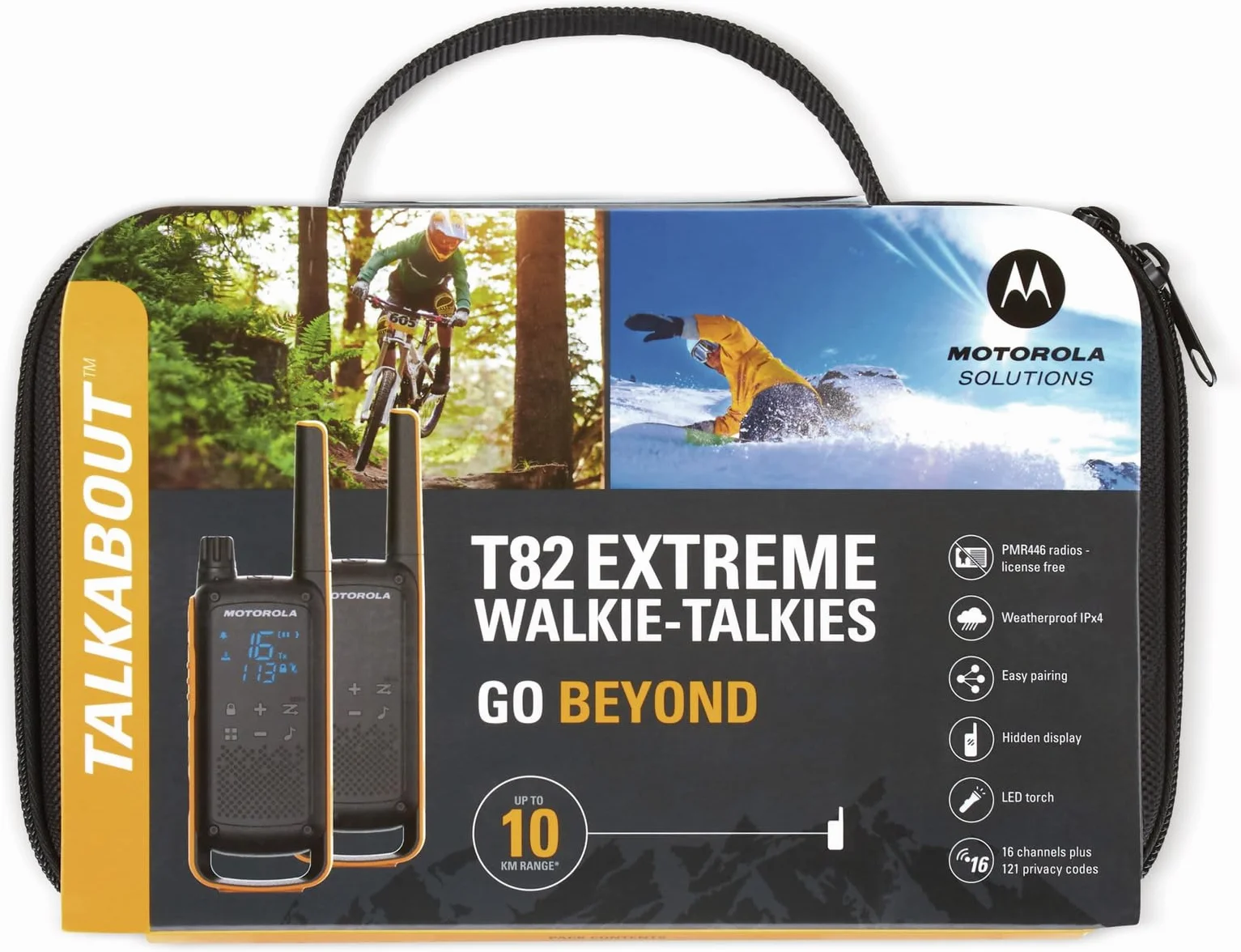 MOTOROLA Solutions TALKABOUT T82 EXTREME Walkie Talkie PMR446 IPX4 Giallo/Nero