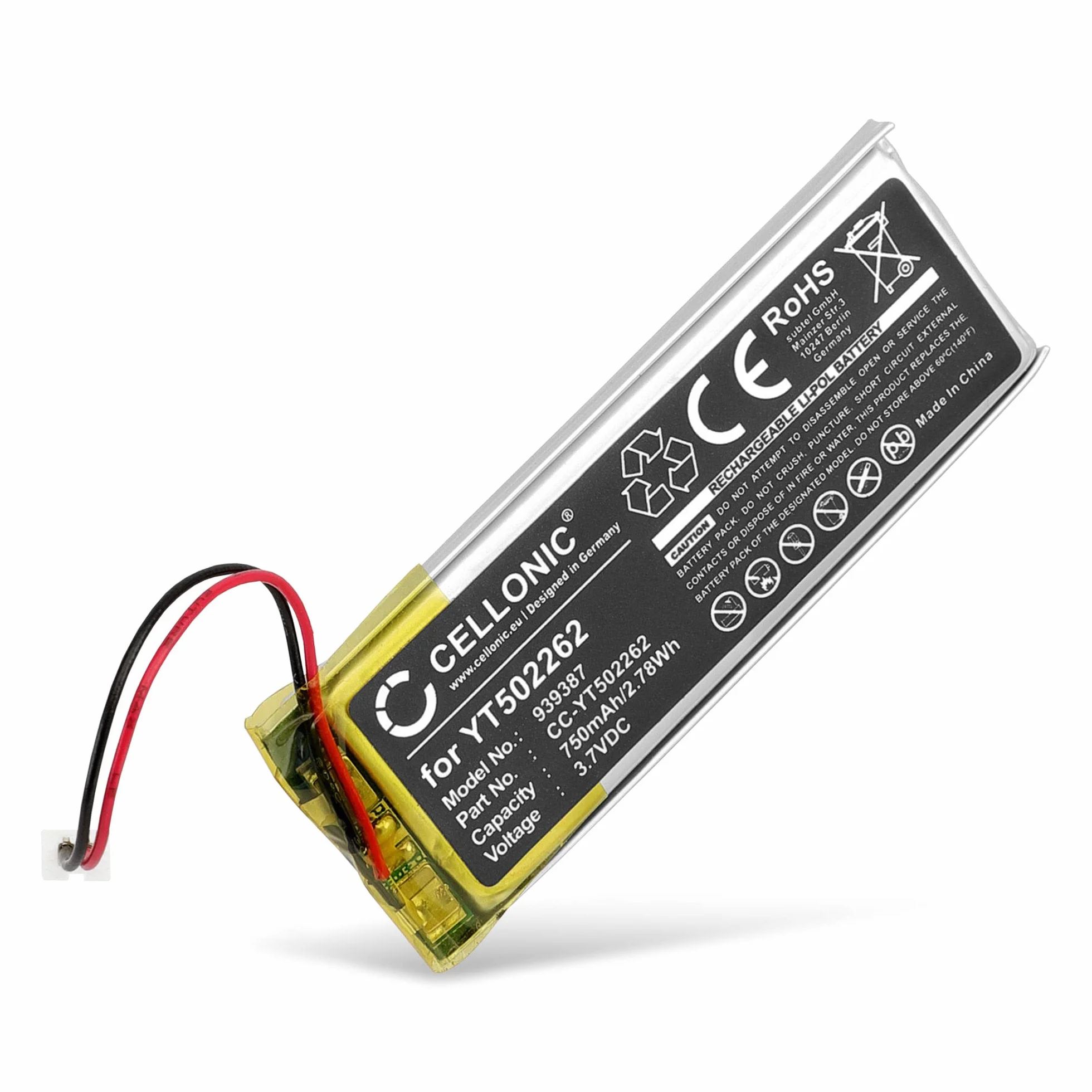 CELLONIC Batteria per Cuffie Compatibile Midland BTX1 Pro BTX2 Pro 750mAh 3.7V
