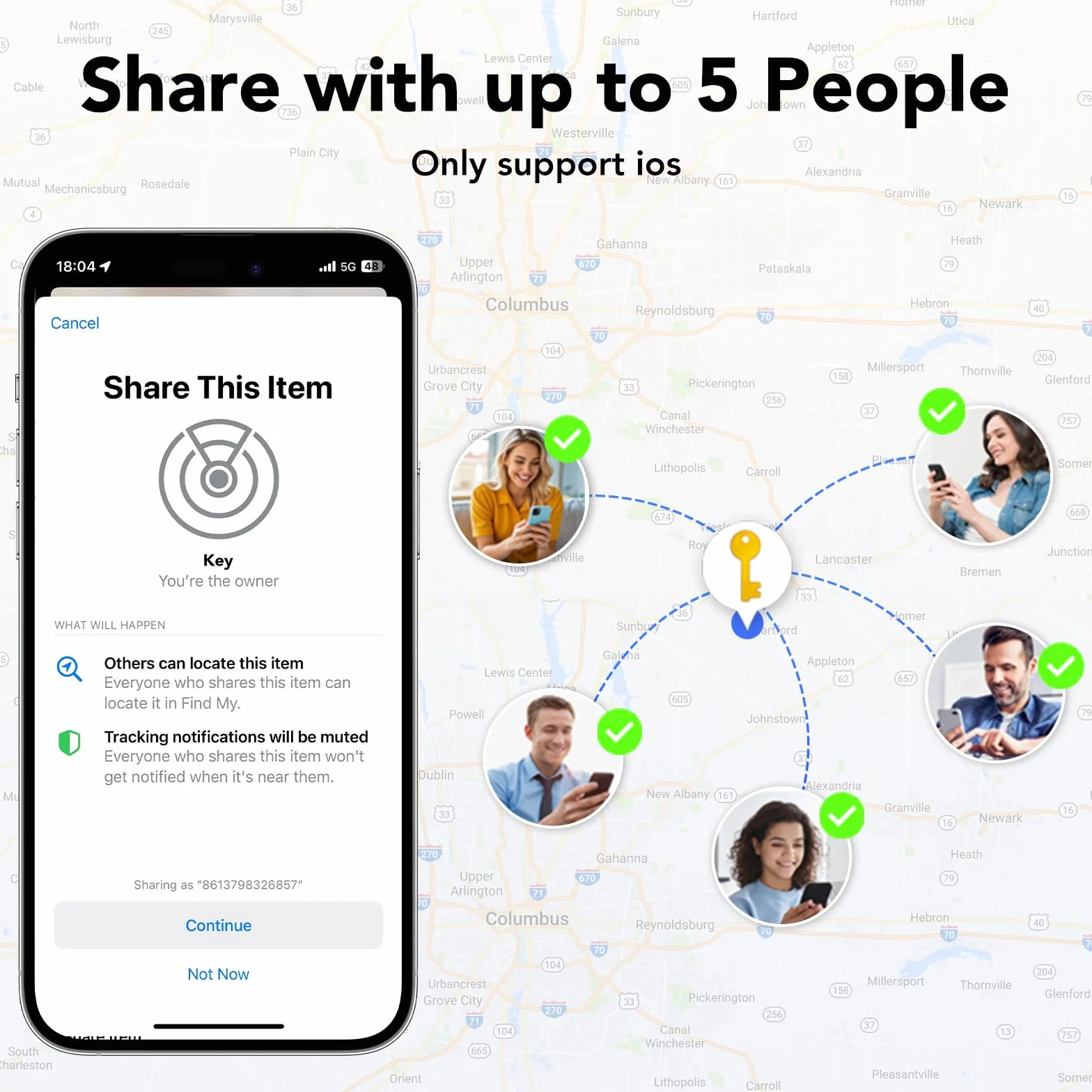 Air Tracker Tag 4 pezzi Nero GPS Tracker Bluetooth Compatibile con Apple Dov'è Localizzatore Chiavi