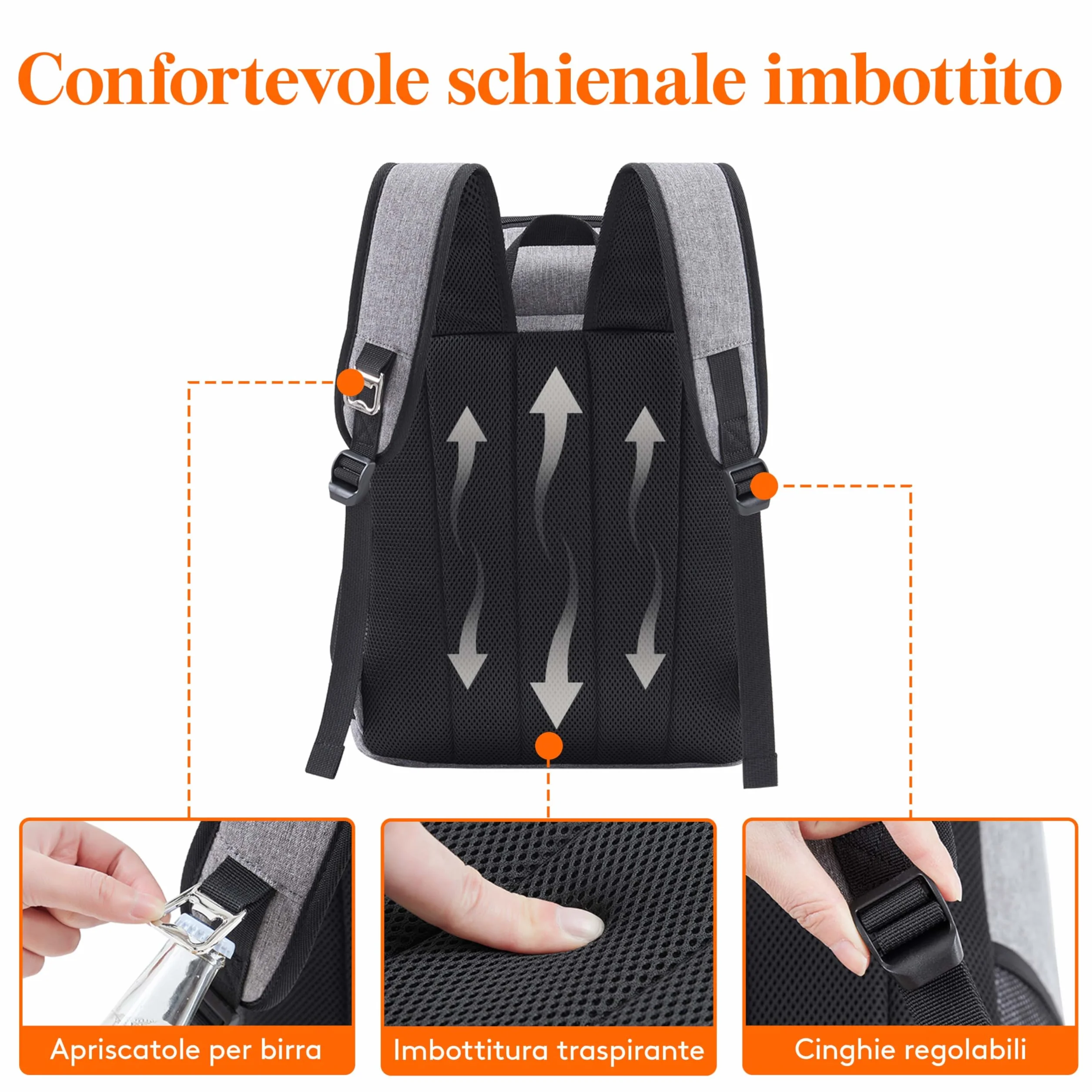 Lifewit Zaino Frigo Termico 26L Grande Borsa Frigo Portatile Grigio