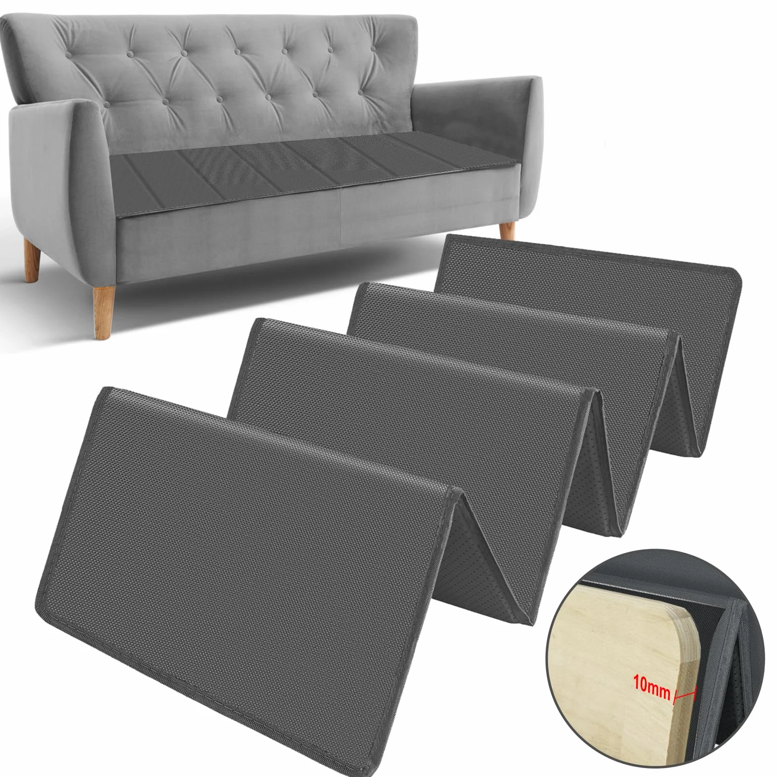 Cuscino Salvadivano Pieghevole 167,5x43 cm con Superficie Oxford e Supporti in Legno