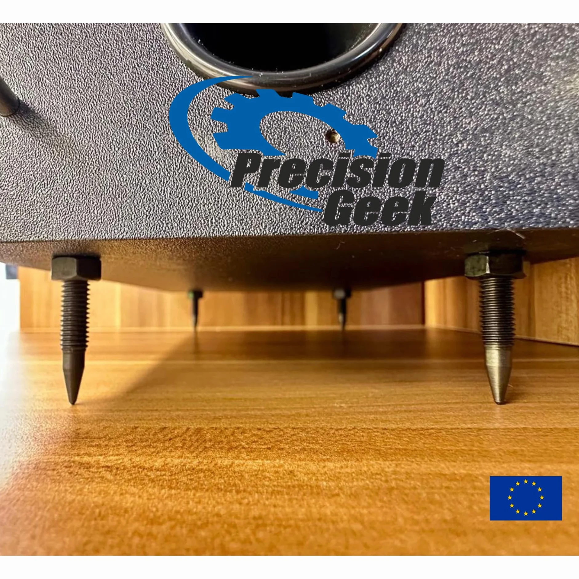 PrecisionGeek Speaker Spikes M8 Piedini Anti-Vibrazione per Diffusori Hi-Fi Acciaio Brunito Ø8 M8×45 mm