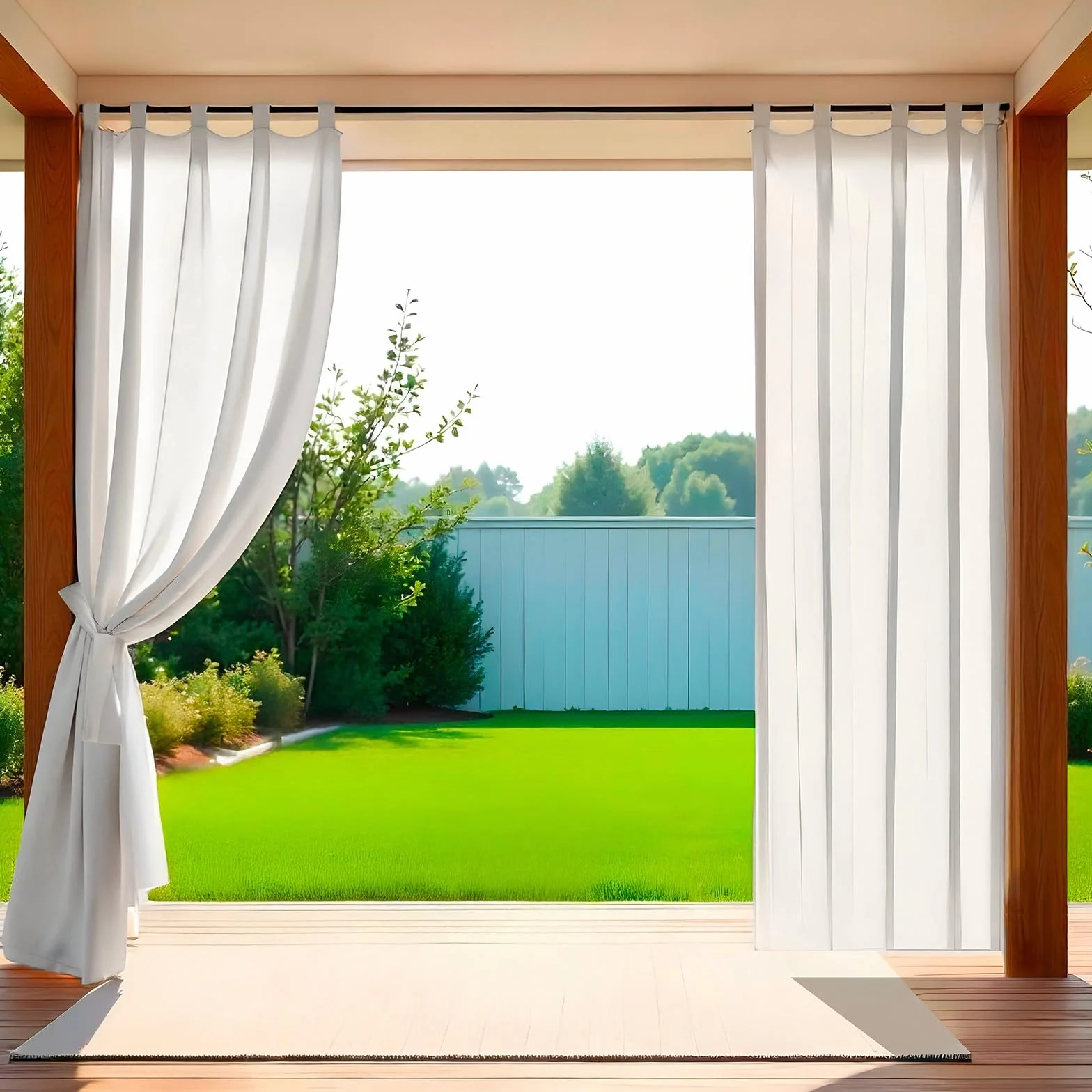 PARAMAISON Tenda Idrorepellente Esterno Forsta 150x240 cm, Bretella Foderata, Fermatenda, Poliestere, Protezione Solare, Gazebo | Bianco