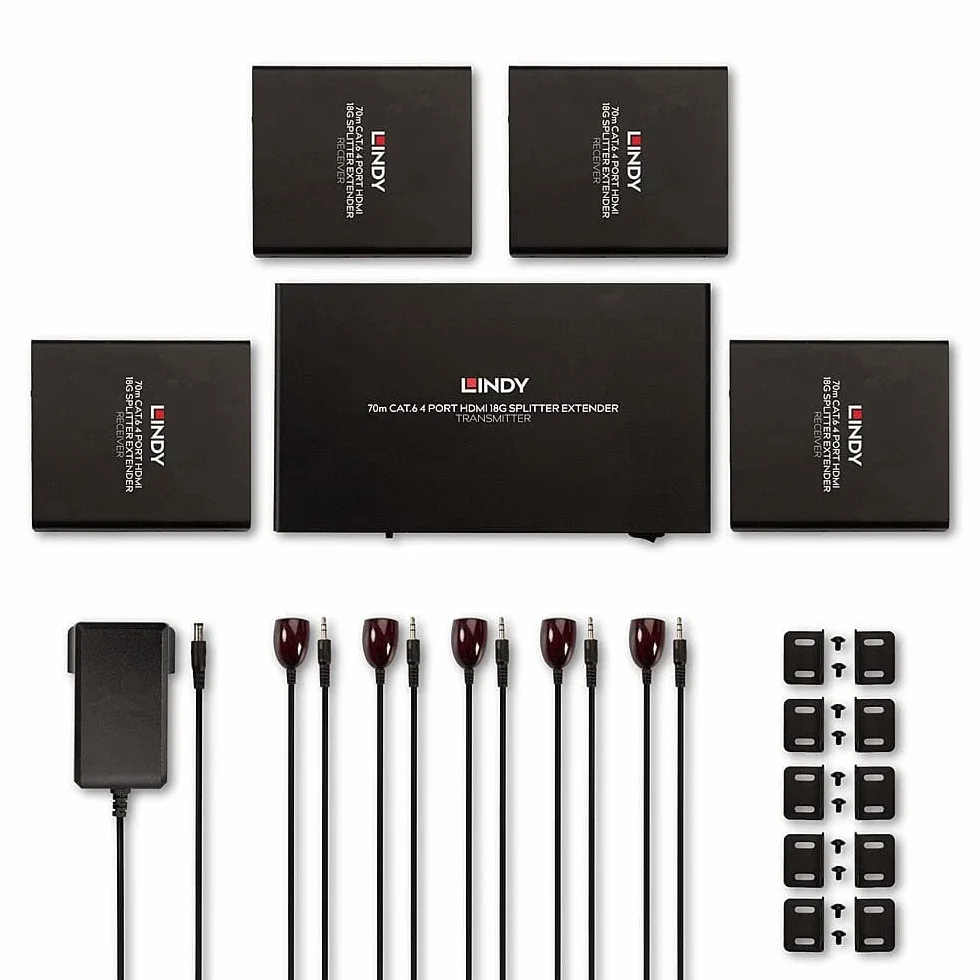 Splitter Extender Cat.6 4 port HDMI 4K60 70m