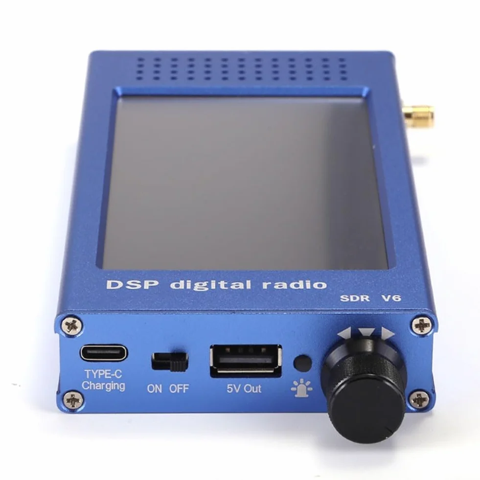 SDR-V6 Ricevitore digitale 100 kHz-149 MHz touchscreen IPS 4,3 pollici alloggiamento lega alluminio radio amatoriali onde corte blu