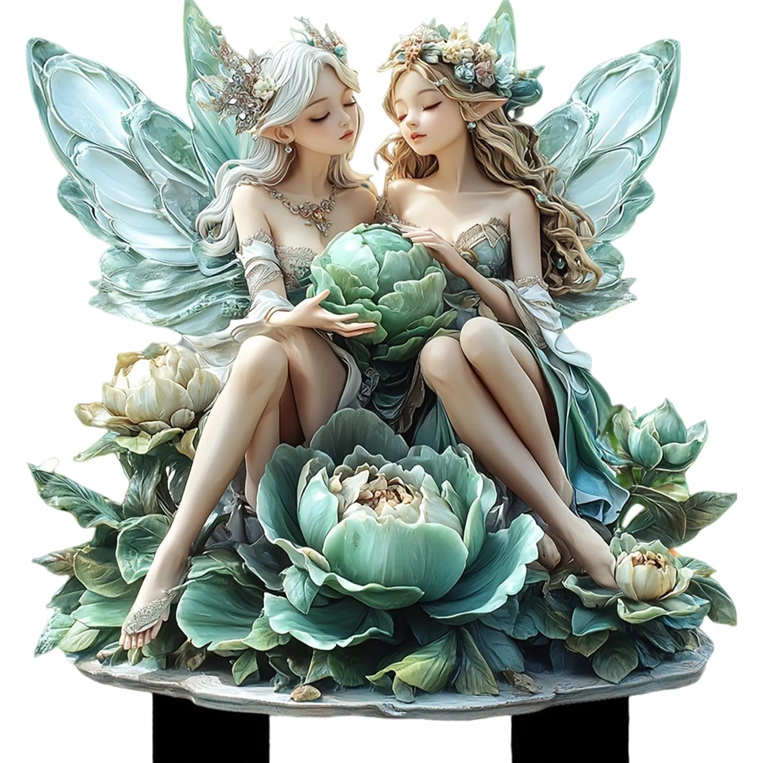 Ornamento da giardino in resina a forma di fatina, statuetta da giardino delle fate, in resina resistente alle intemperie e disegni stravaganti per decorazione esterna, ideale per