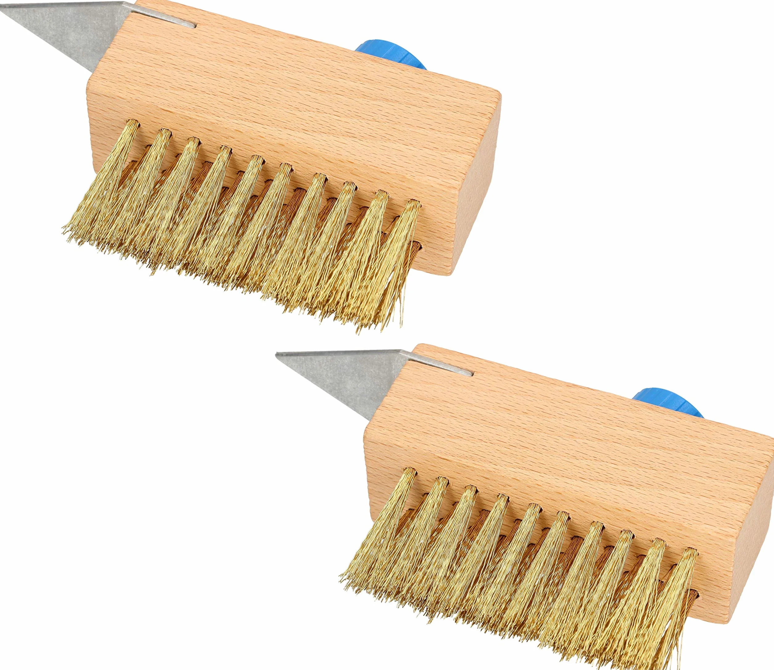 KOTARBAU® - Set di 2 spazzole per fughe, 40 mm, con setole in acciaio, per la rimozione di erbacce dalle pavimentazioni, senza manico