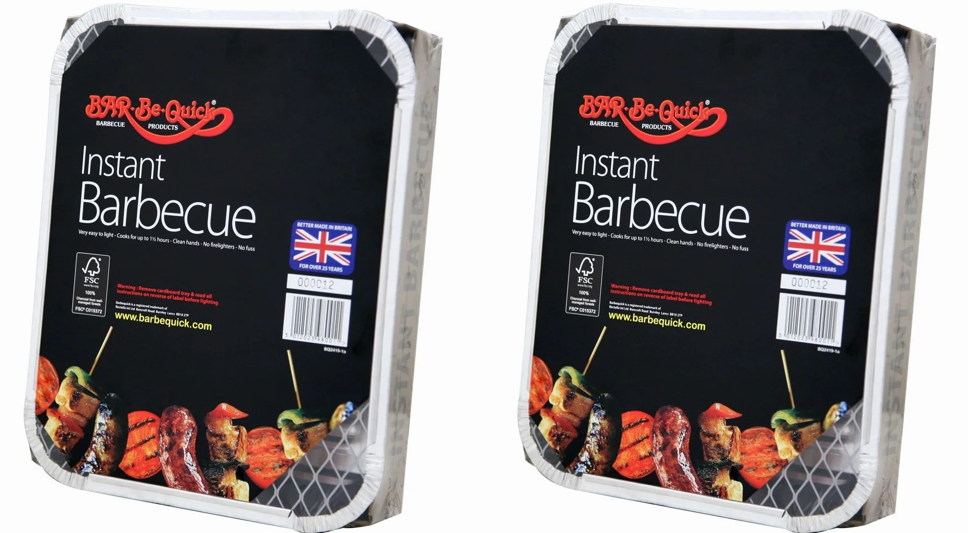 2 x Bar-Be-Quick Instant barbecue packs- ogni confezione Feed 4 people-world migliore del marchio leader usa e getta per barbecue