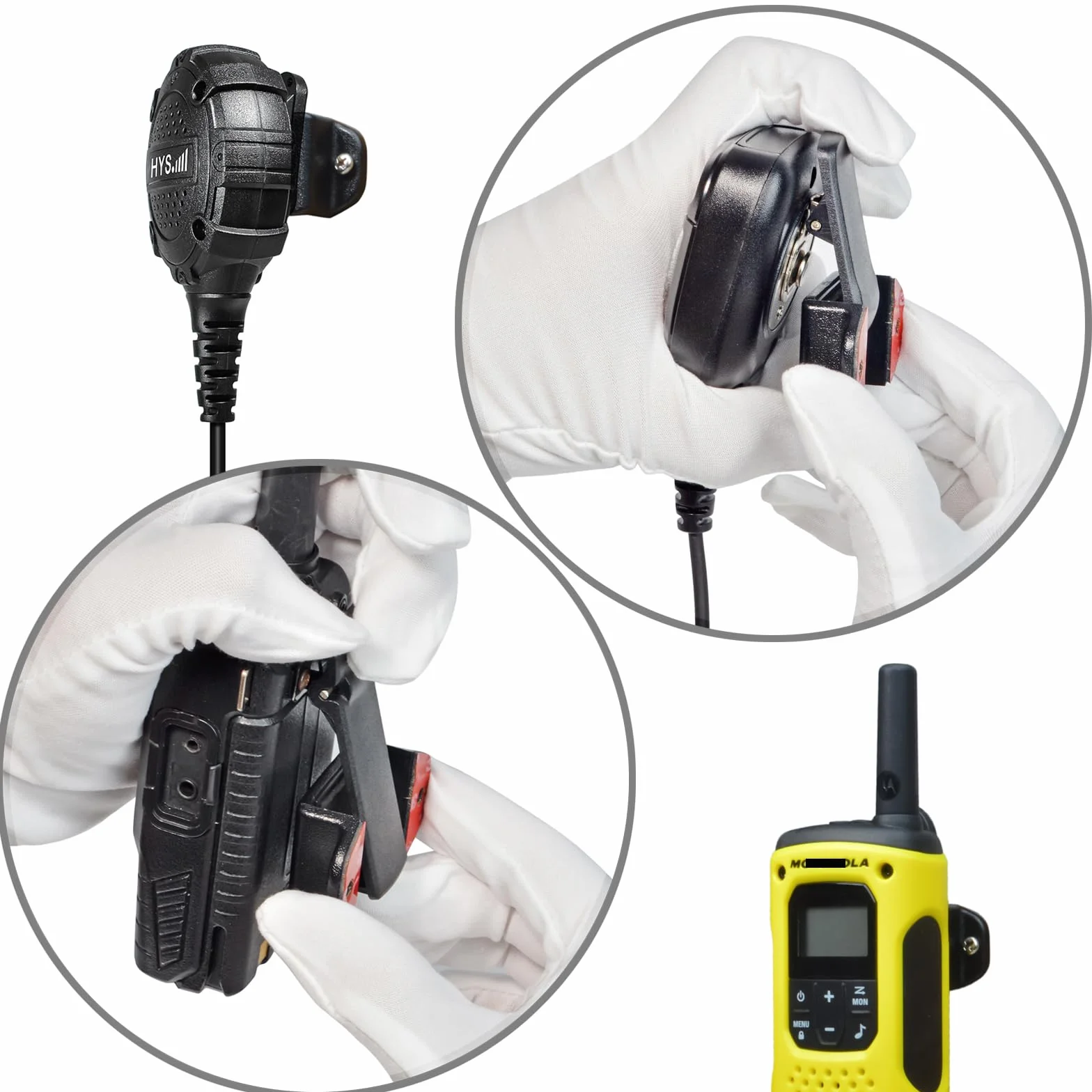 HYS Supporto radio auto Motorola Baofeng Yaesu Midland walkie talkie clip (2 szt, czarny)