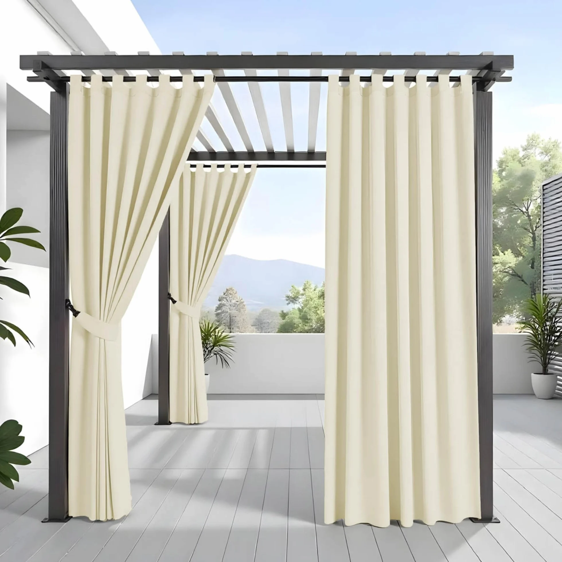 Morbidissimi Tenda Gazebo Idrorepellente e Resistente, Tenda Da Esterno 200x240 cm per Gazebo, Dotata di Passanti con Chiusura a Strappo, 100% Made in Italy - Panna