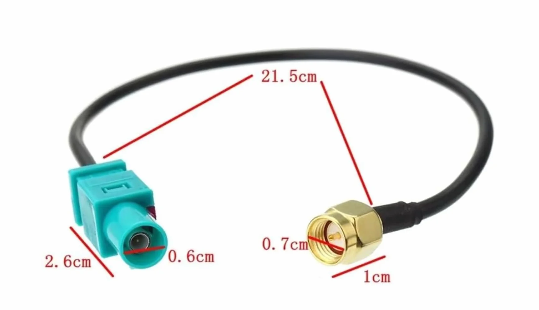 Antenna GPS per Auto 15cm Connettore Fakra Maschio a SMA Maschio Cavo Adattatore RG174