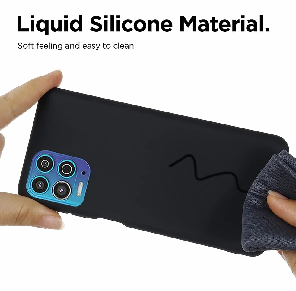 Motorola Edge 30 Ultra etui silikonowe z mikrofibrą, obudowa ochronna (Czarny)