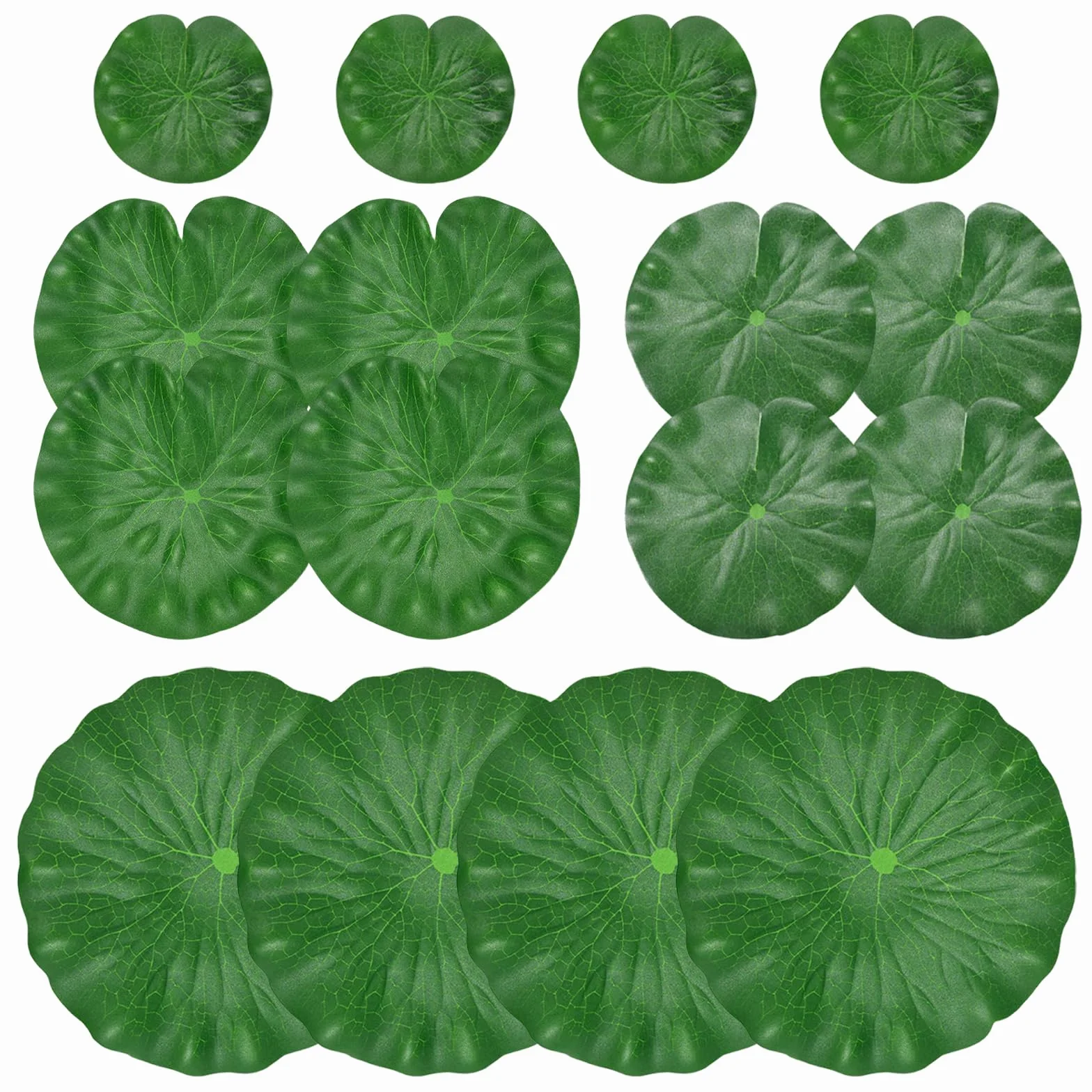 Foglie di Loto Artificiali,16 PCS Foglie di Loto Artificiali Galleggianti,Ninfee Galleggianti,Foglie di Loto Artificiale,Foglie Galleggianti per casa, Giardino, laghetti, Piscine, acquari