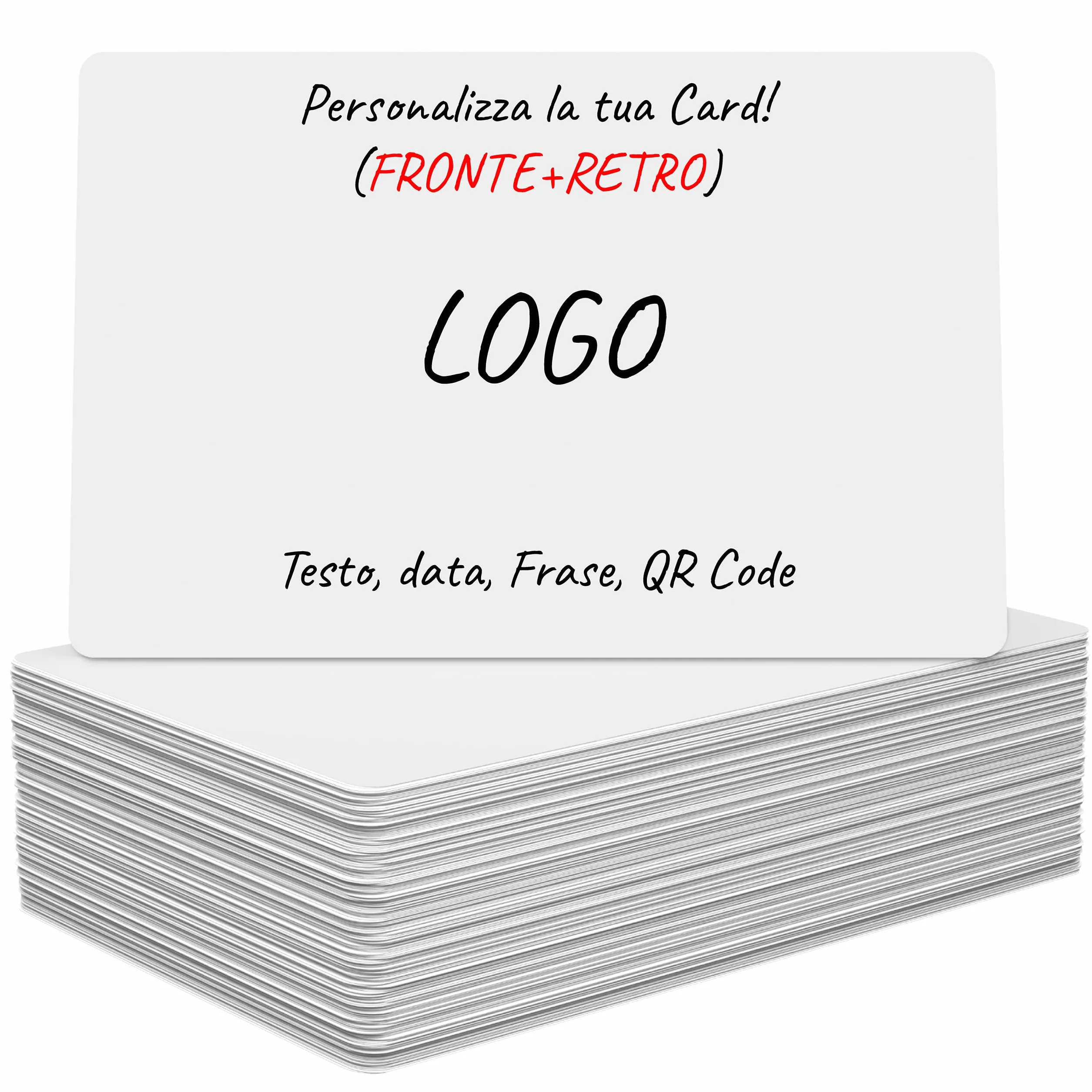 Card in PVC Personalizzate Fronte e Retro con Logo e Testo (100)