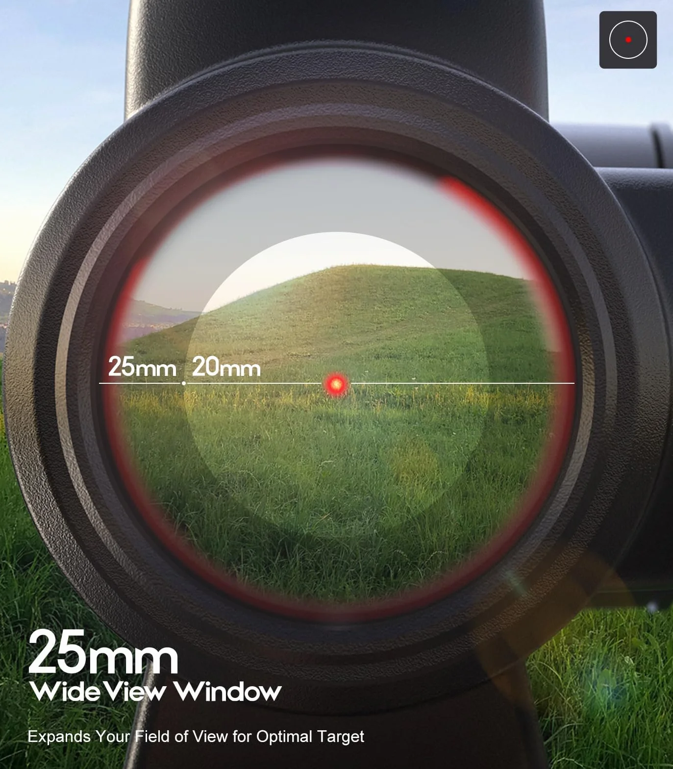 Feyachi V90 2 MOA Red Dot Scope Shake Awake Waterproof Riflescopes 25mm .75" Rser Mount