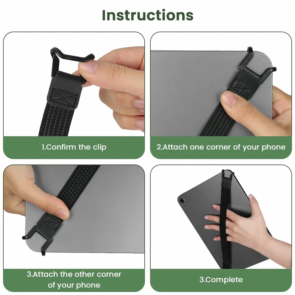 AXFEE 2 Pezzi Cinturino di Sicurezza per 8.7-13" eReaders Tablet, Cinturino da Mano Antiscivolo