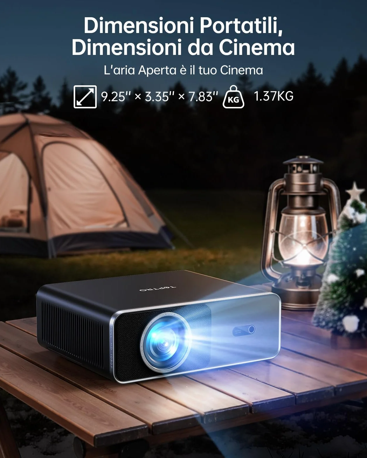 TOPTRO A1 Proiettore 4K 1000 ANSI WiFi 6 Bluetooth 5.3 Portatile Smart Home Theater