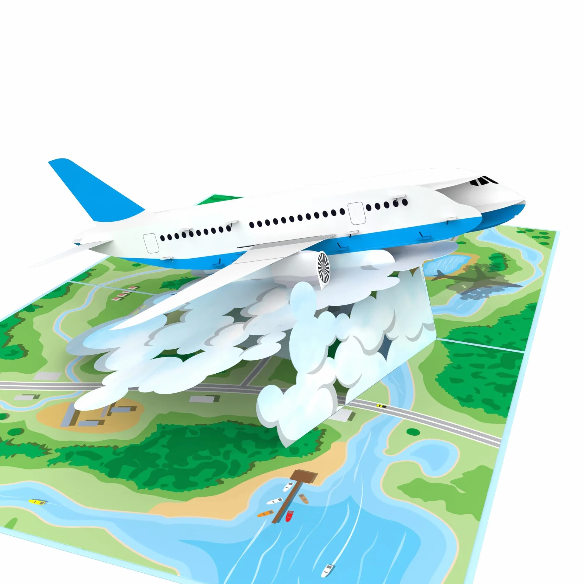 MOKIO® Biglietto Auguri Pop-Up Aereo 3D Regalo Volo Viaggio Compleanno