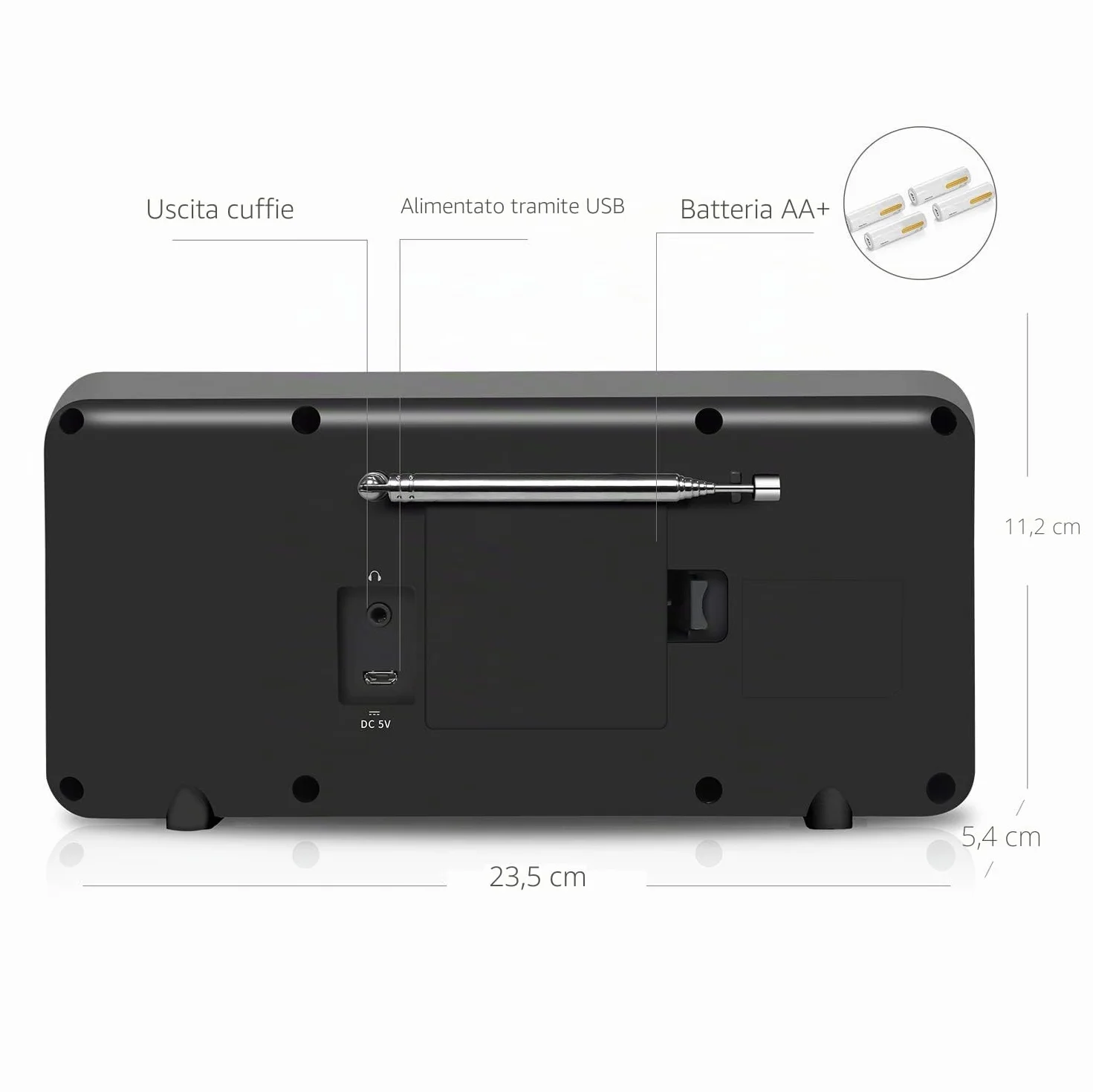 LEMEGA IR4S Radio Internet Stereo WiFi DAB+ FM Bluetooth Altoparlante Sveglia 60 Preimpostazioni Nera