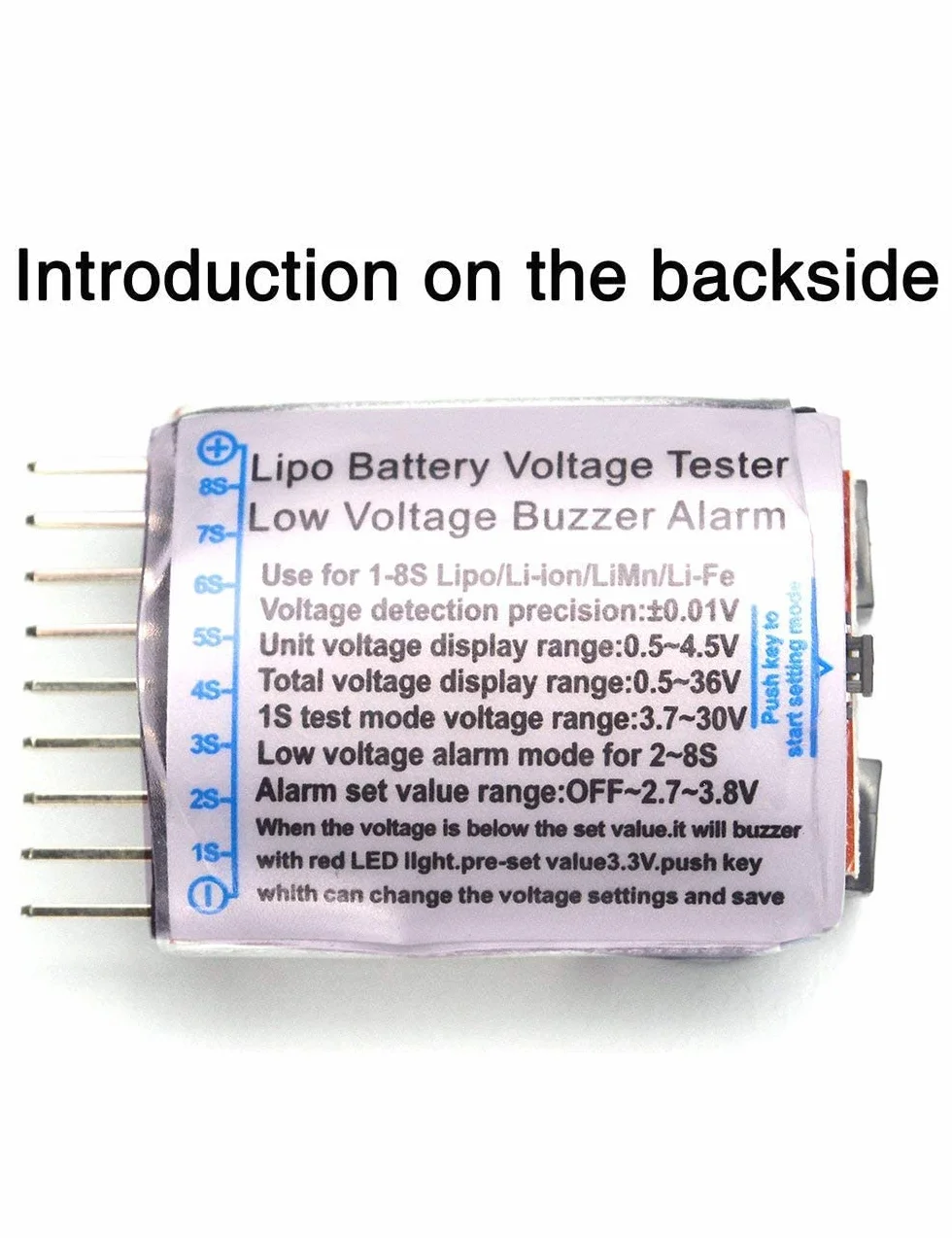 ARCELI RC 1-8s Lipo Battery Tester Monitor Low Voltage Buzzer Voltage Checker con LED per Lipo Life LiMn Li-ion (2PCS)