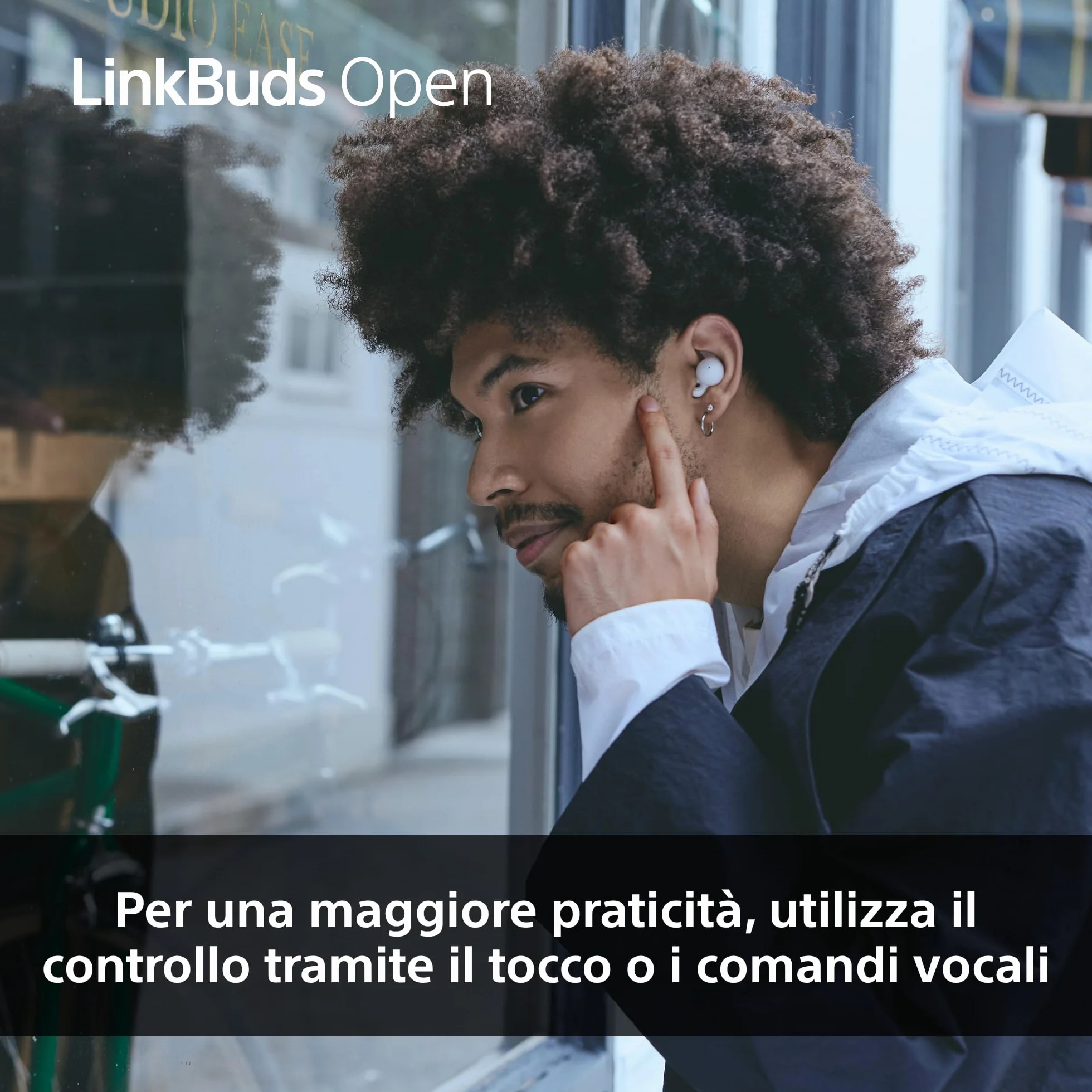 Sony LinkBuds Open Cuffie Bluetooth True Wireless Aperte IPX4 Multipoint Nero