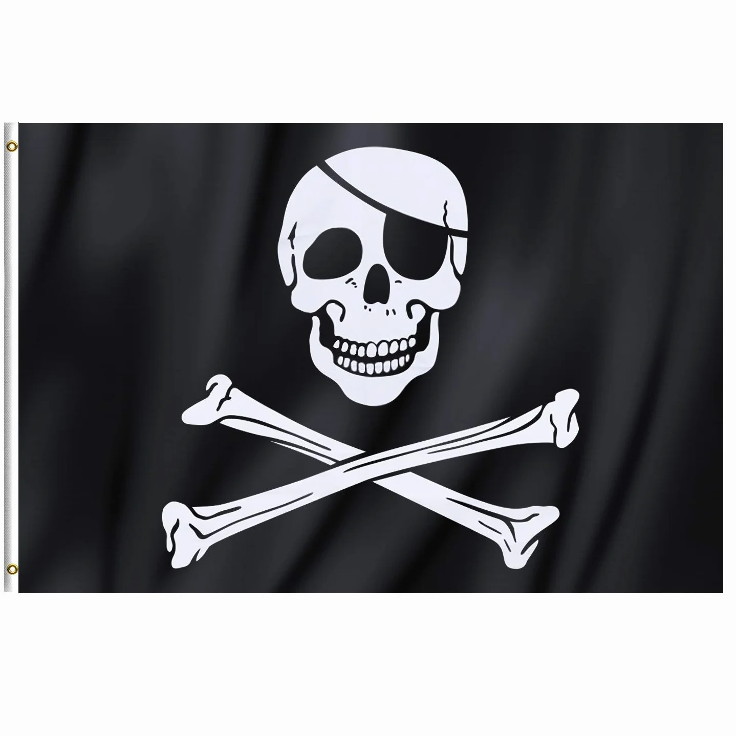 Bandiera Pirati Jolly Roger 90x150 cm con Anelli TRIXES