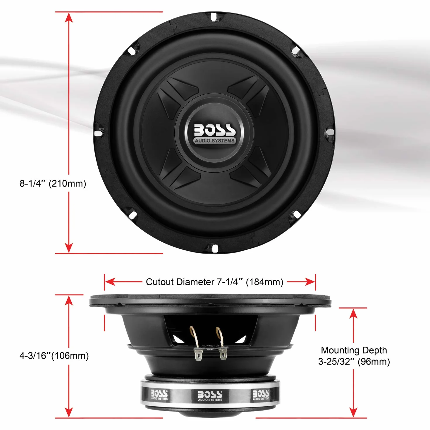 Boss Audio Systems CXX8 Passive Subwoofer 300W Nero
