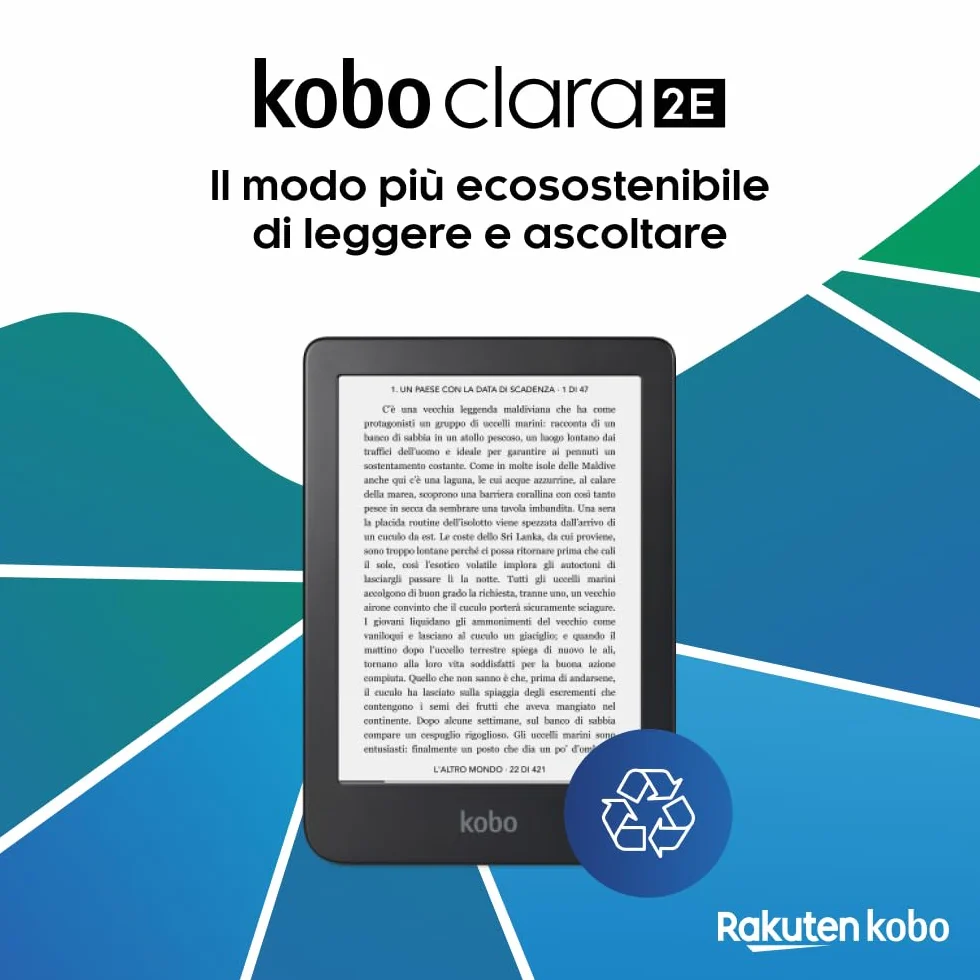 Kobo Clara 2E eReader 6" HD Touchscreen antiriflesso ComfortLight PRO 16 GB E Ink Deep Ocean Blue